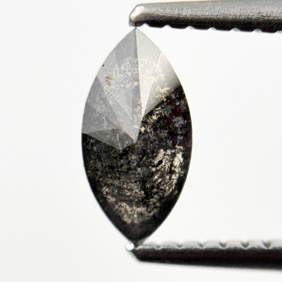 0.62 Ct Marquise Rose Cut Grey Natural Galaxy Diamond