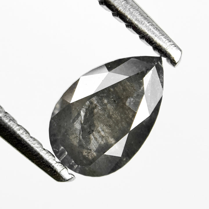 0.58 Ct Pear Rose Cut Grey Natural Minimalist Diamond