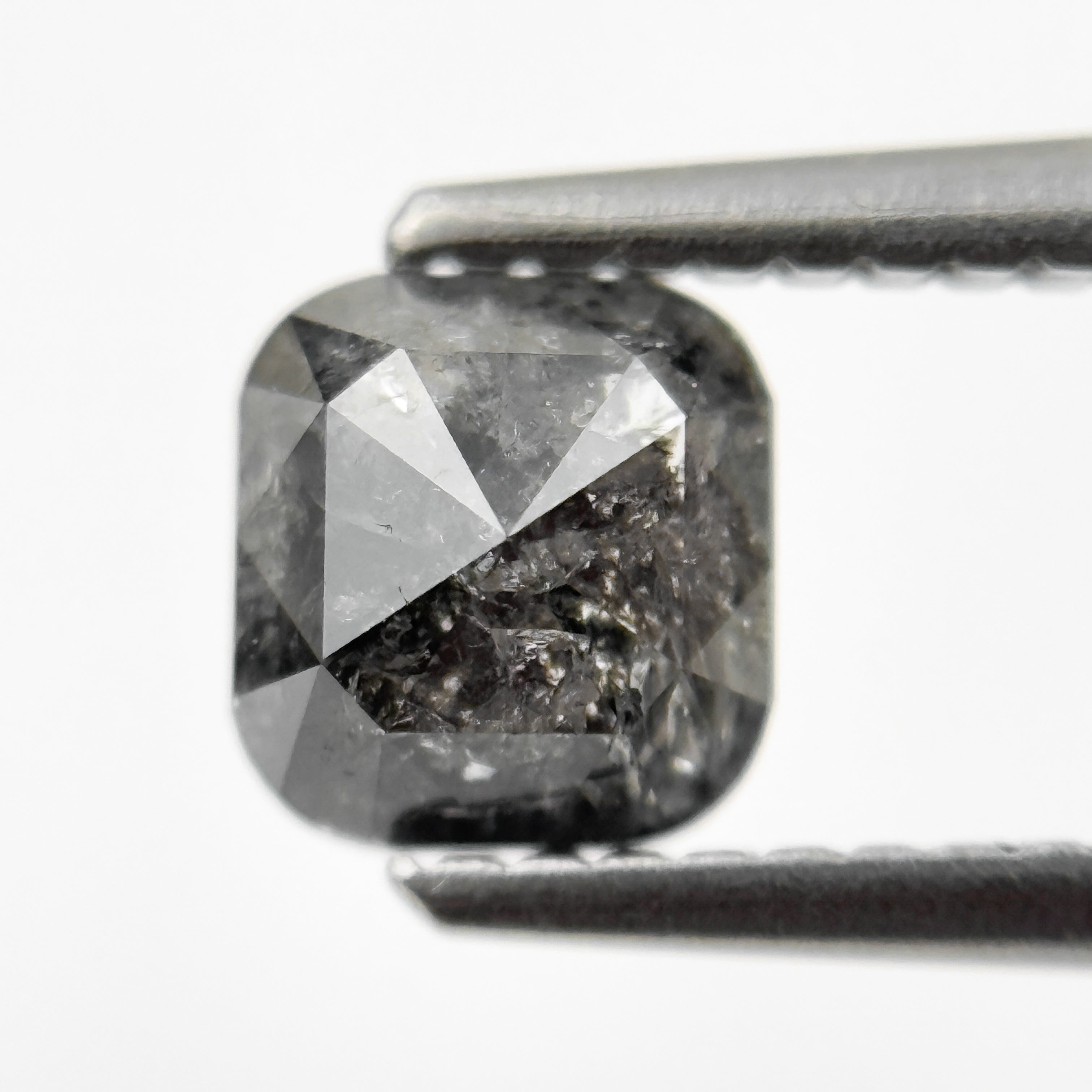 1.08 Ct Cushion Rose Cut Grey Natural Fancy Salt and pepper Diamond