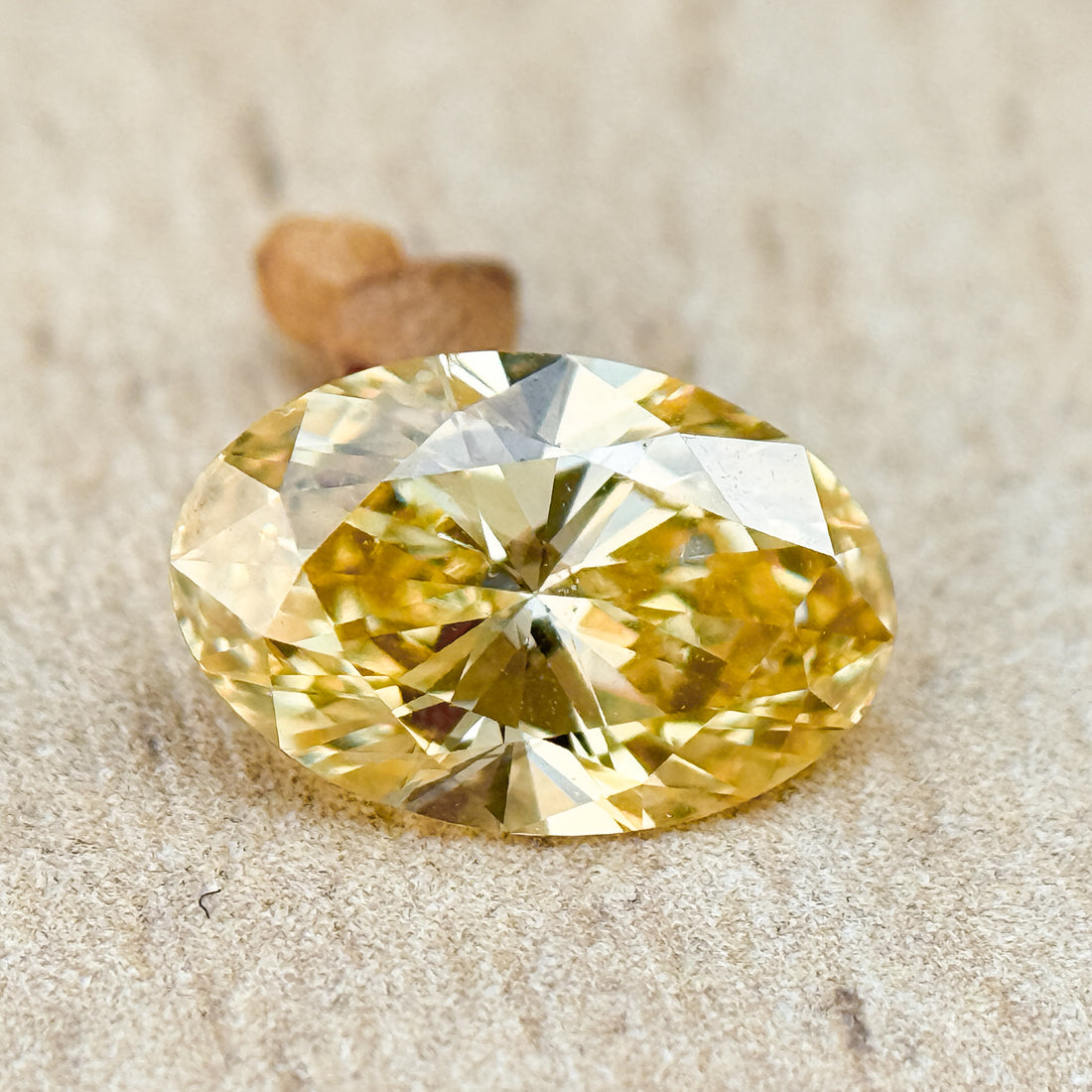 1.50 Ct Oval Brilliant Cut Yellow Natural Salt and Pepper Diamond