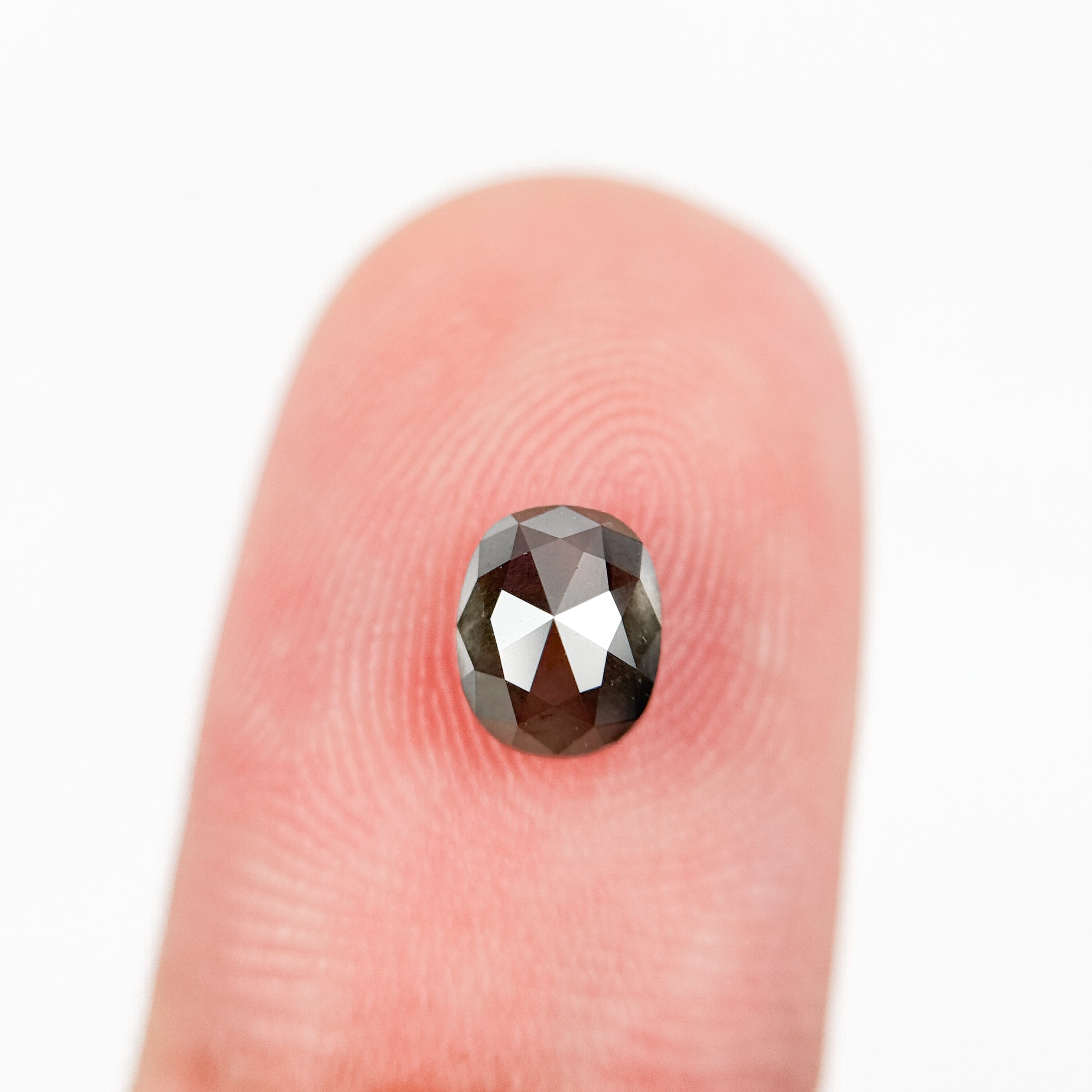 0.90 Ct Cushion Rose Cut Grey Natural Salt and Pepper Diamond