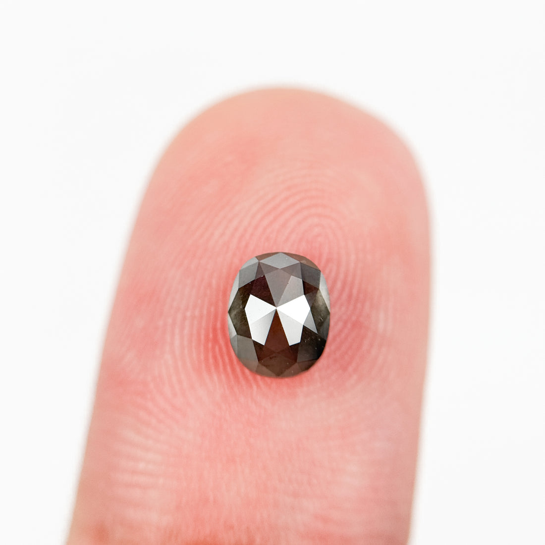 0.90 Ct Cushion Rose Cut Grey Natural Salt and Pepper Diamond