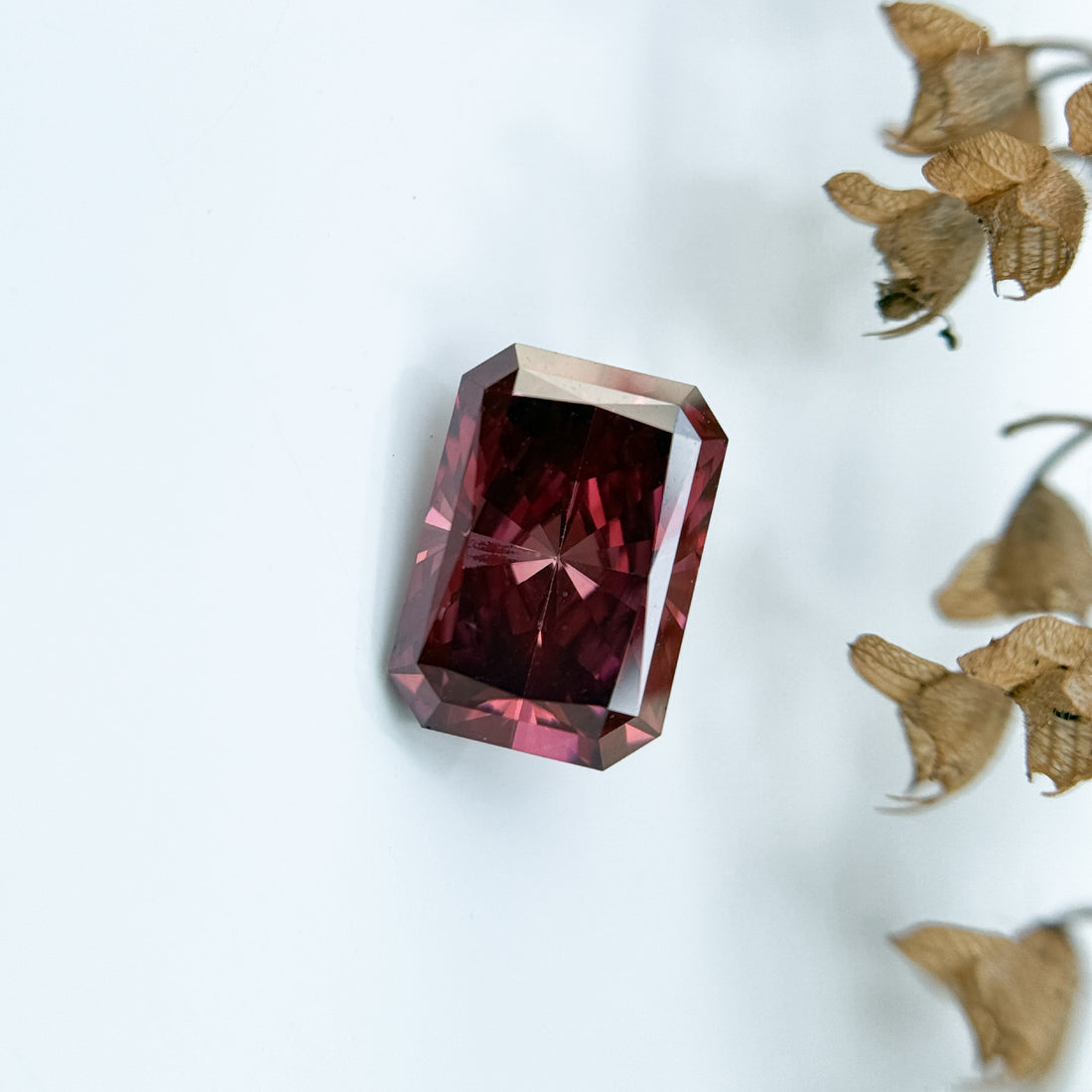 1.50 Ct Emerald Brilliant Cut Pink Natural Salt and Pepper Diamond