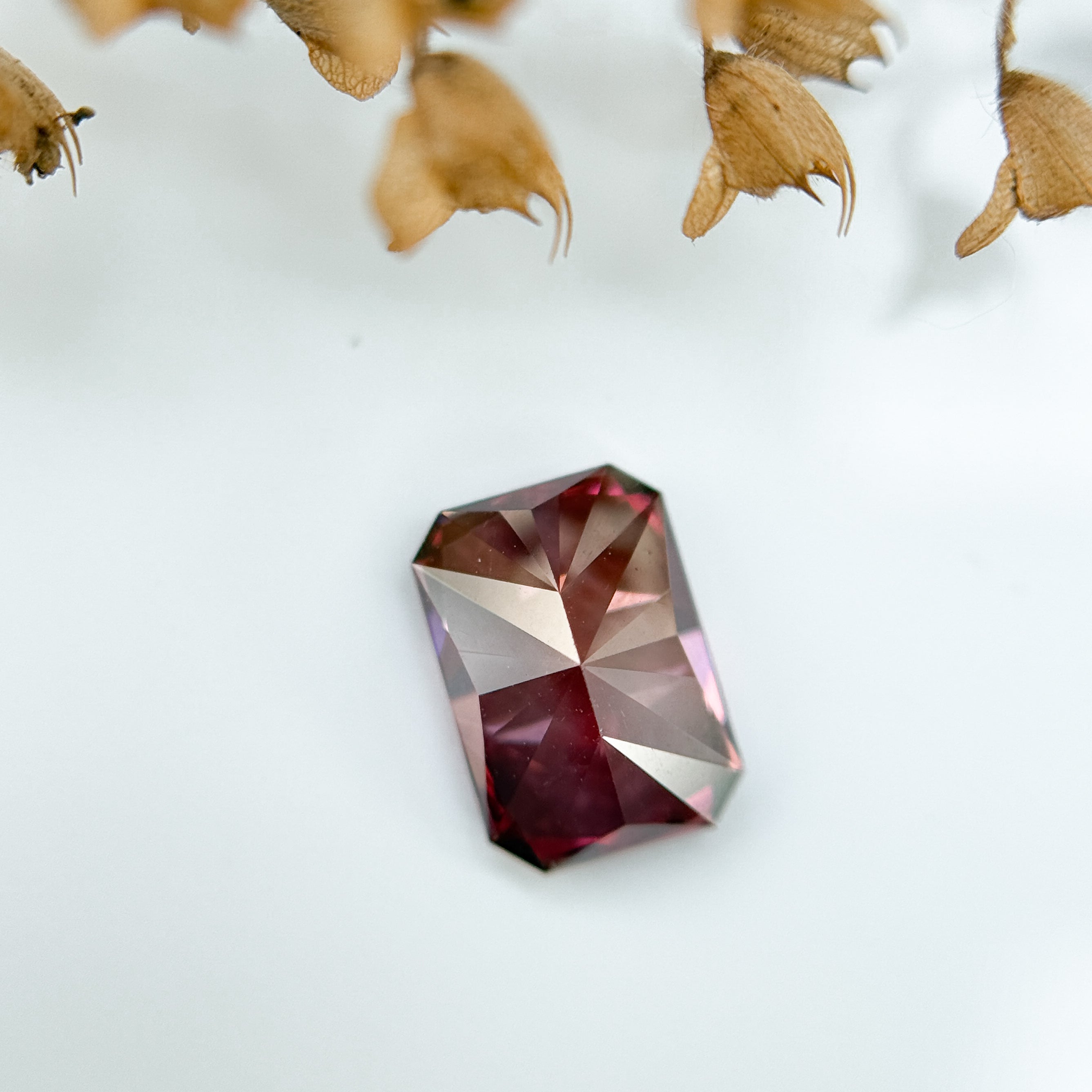 1.50 Ct Emerald Brilliant Cut Pink Natural Salt and Pepper Diamond
