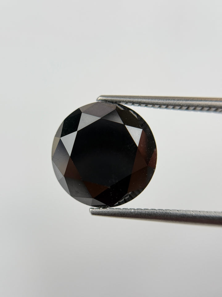 2.15 Ct Round Rose Cut Black Natural Salt and Pepper Diamond