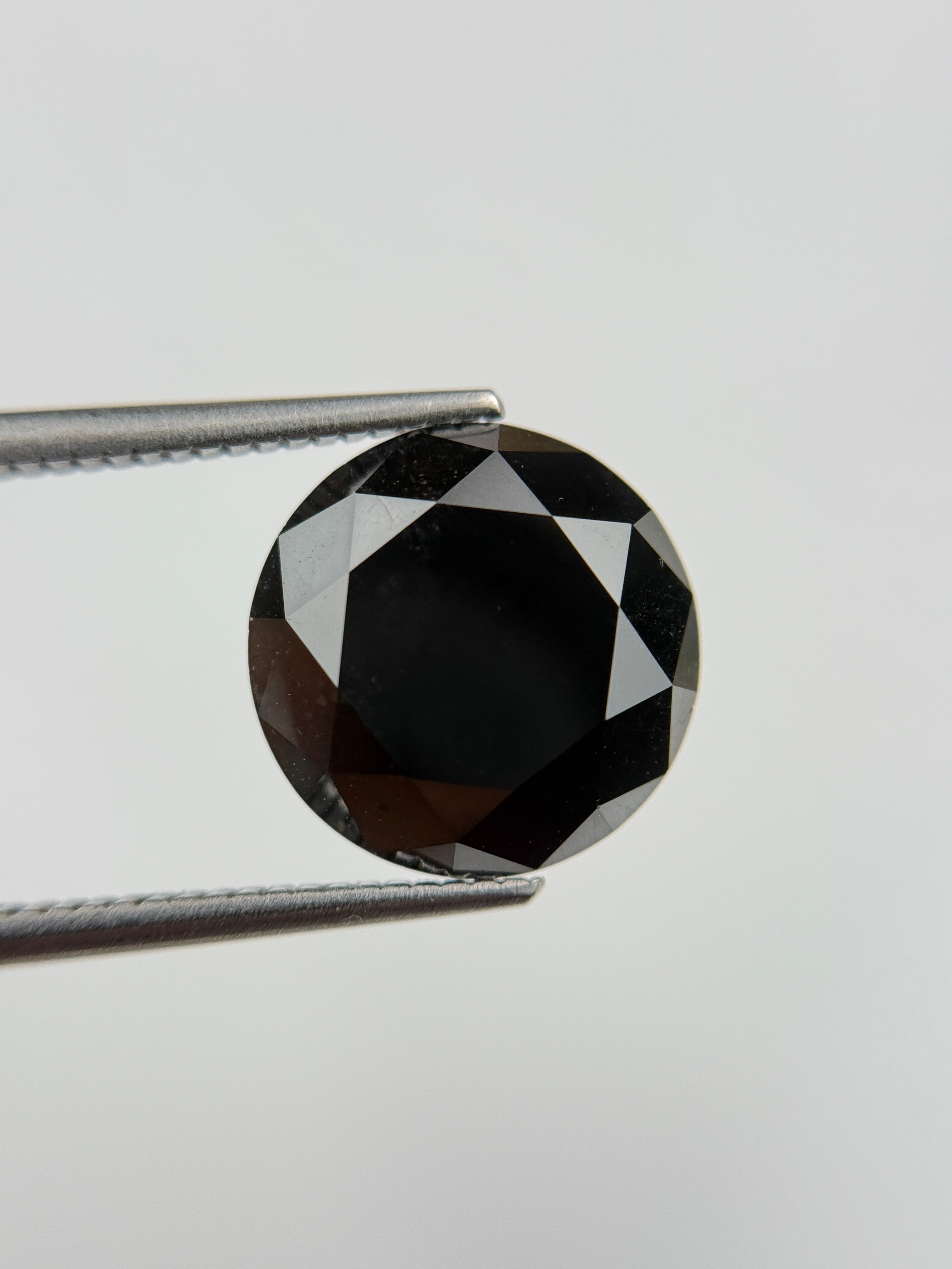 2.15 Ct Round Rose Cut Black Natural Salt and Pepper Diamond