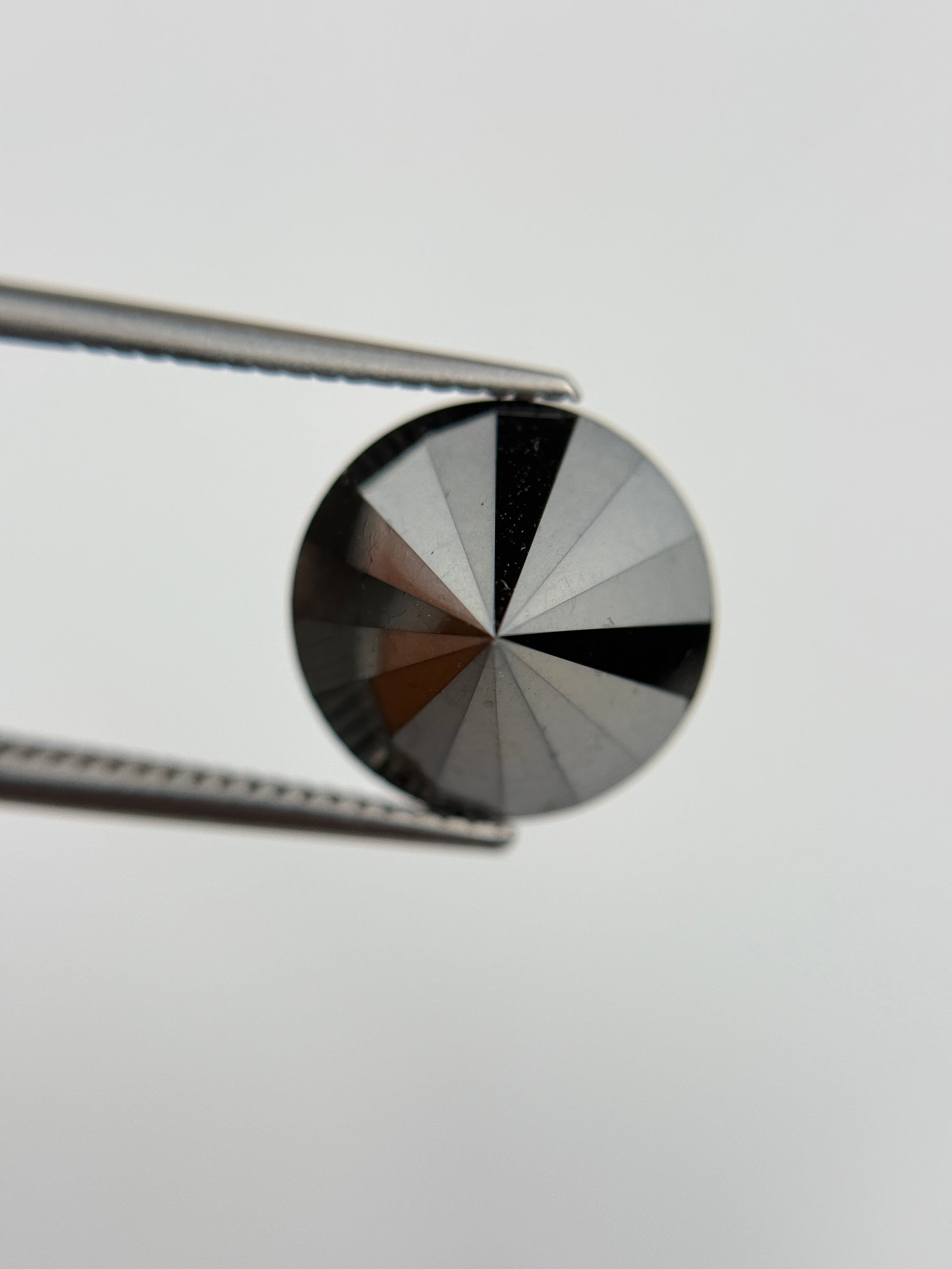 2.15 Ct Round Rose Cut Black Natural Salt and Pepper Diamond