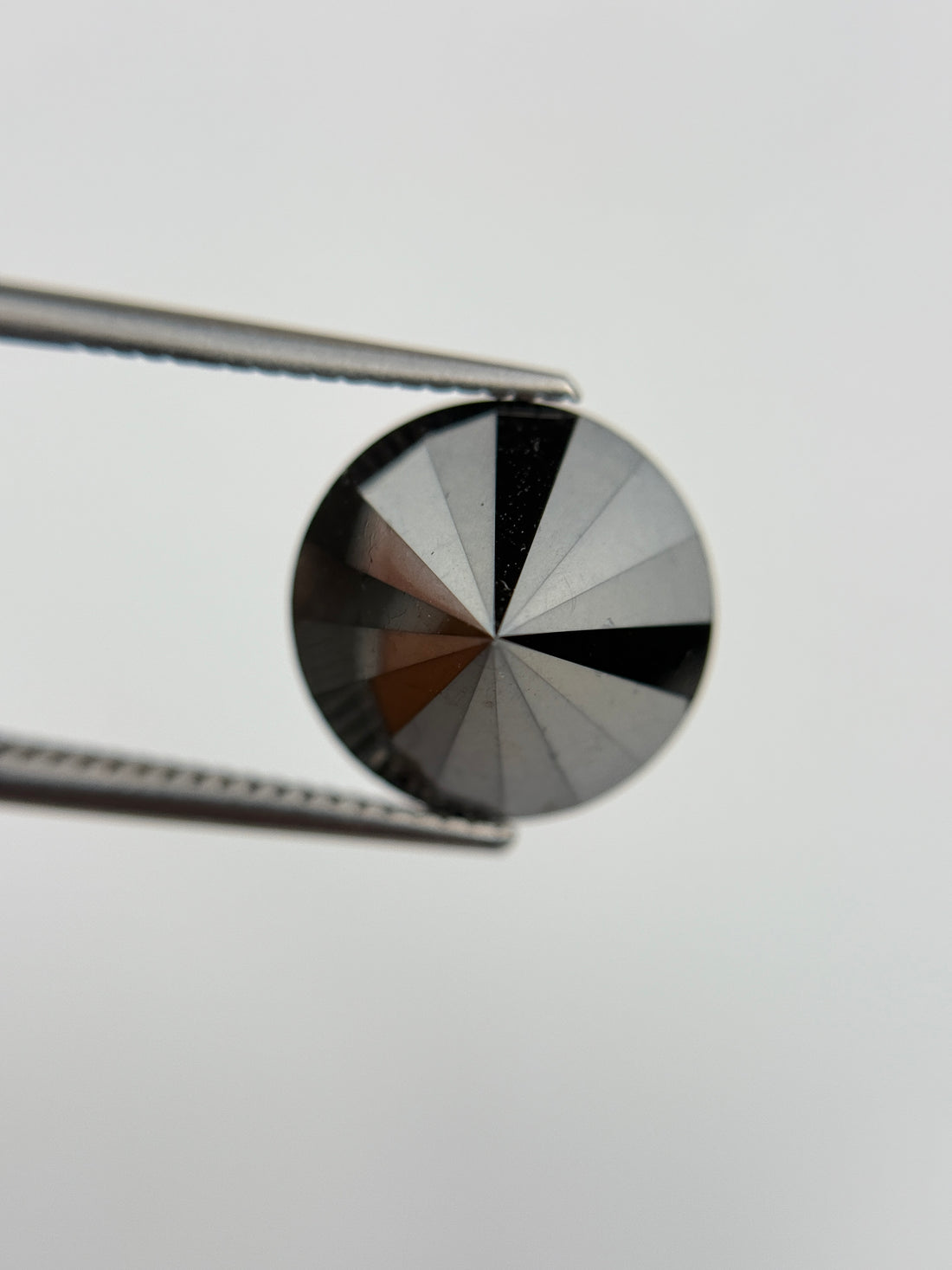 2.15 Ct Round Rose Cut Black Natural Salt and Pepper Diamond