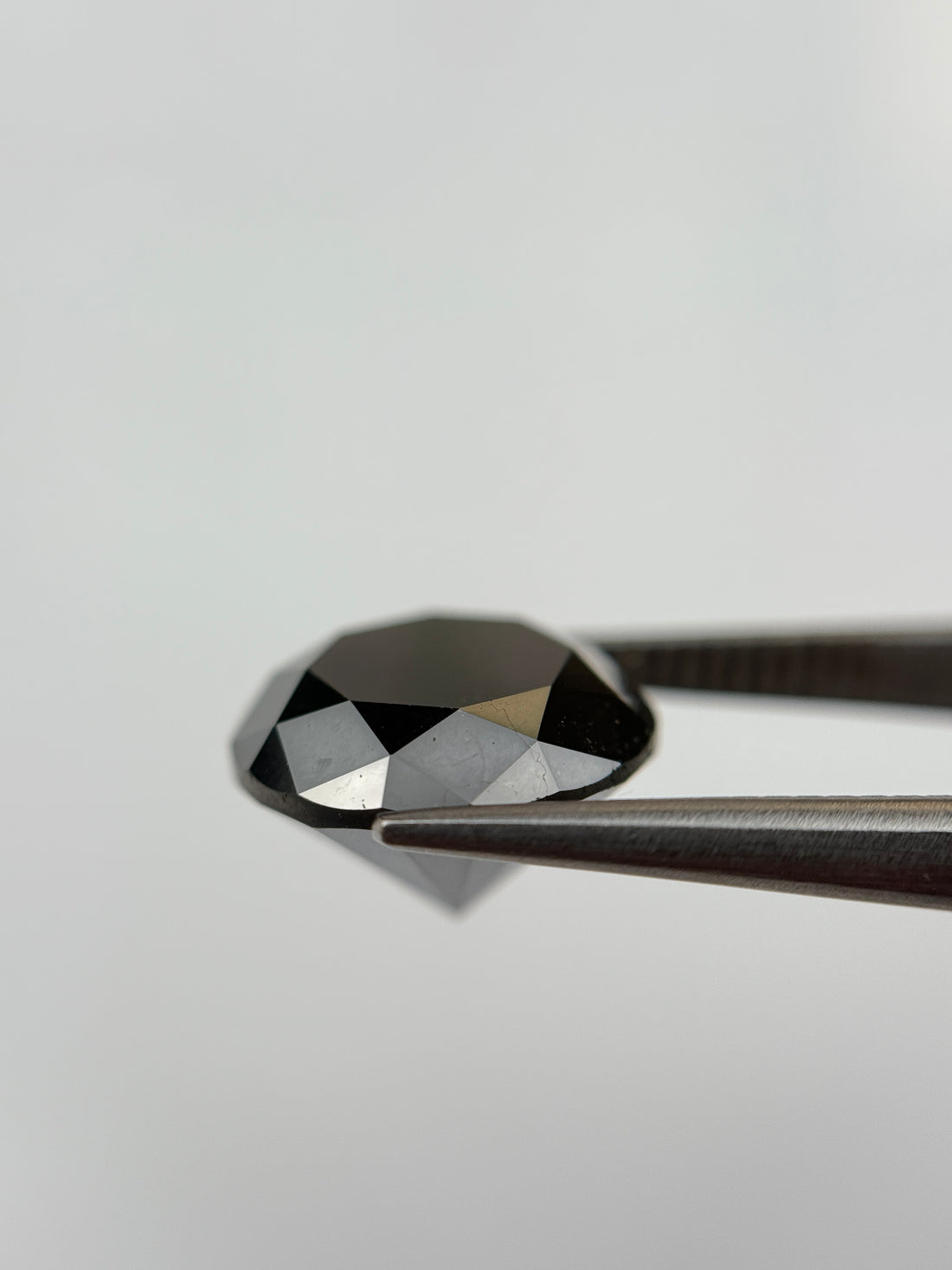 2.15 Ct Round Rose Cut Black Natural Salt and Pepper Diamond