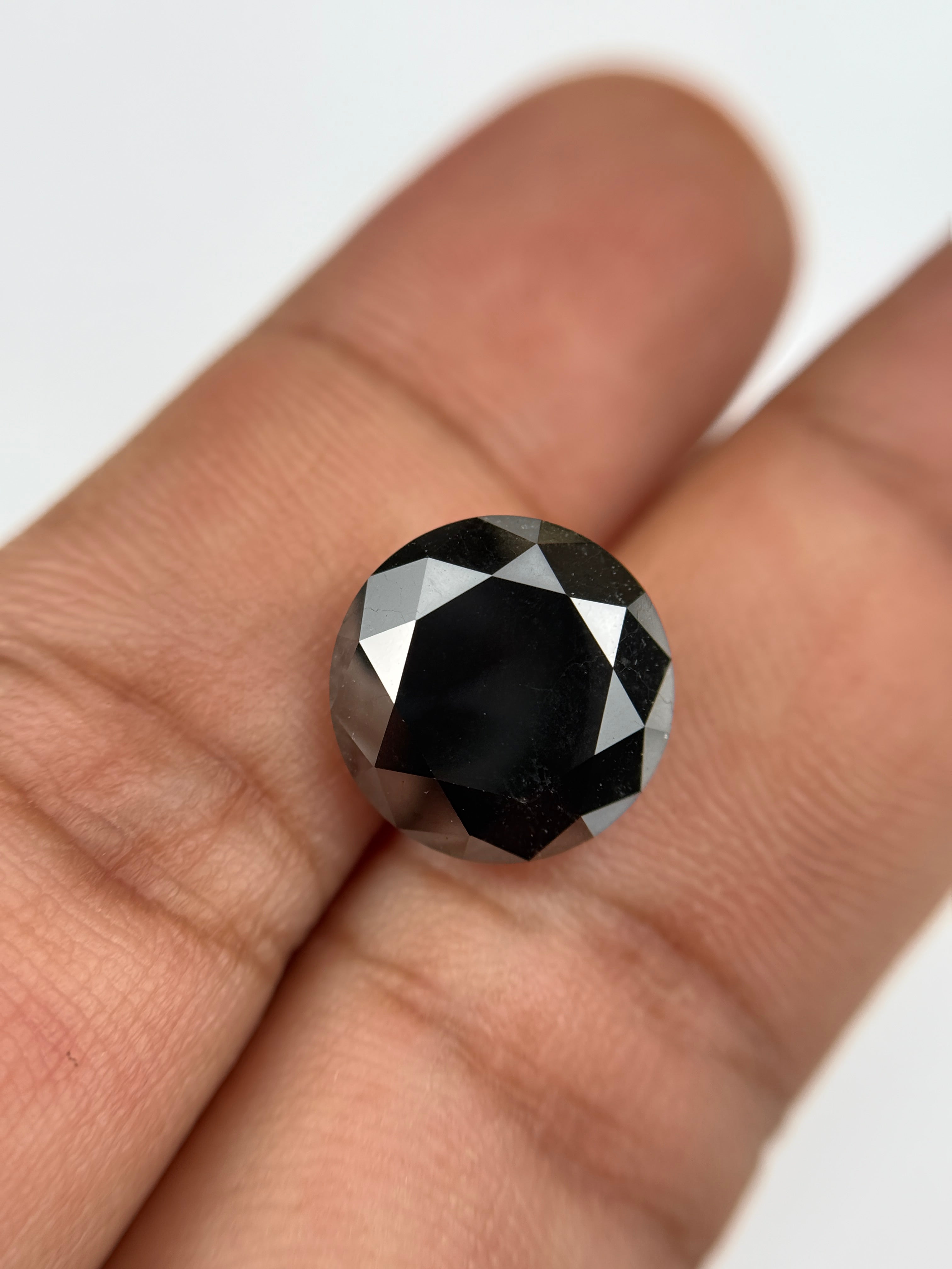 2.15 Ct Round Rose Cut Black Natural Salt and Pepper Diamond