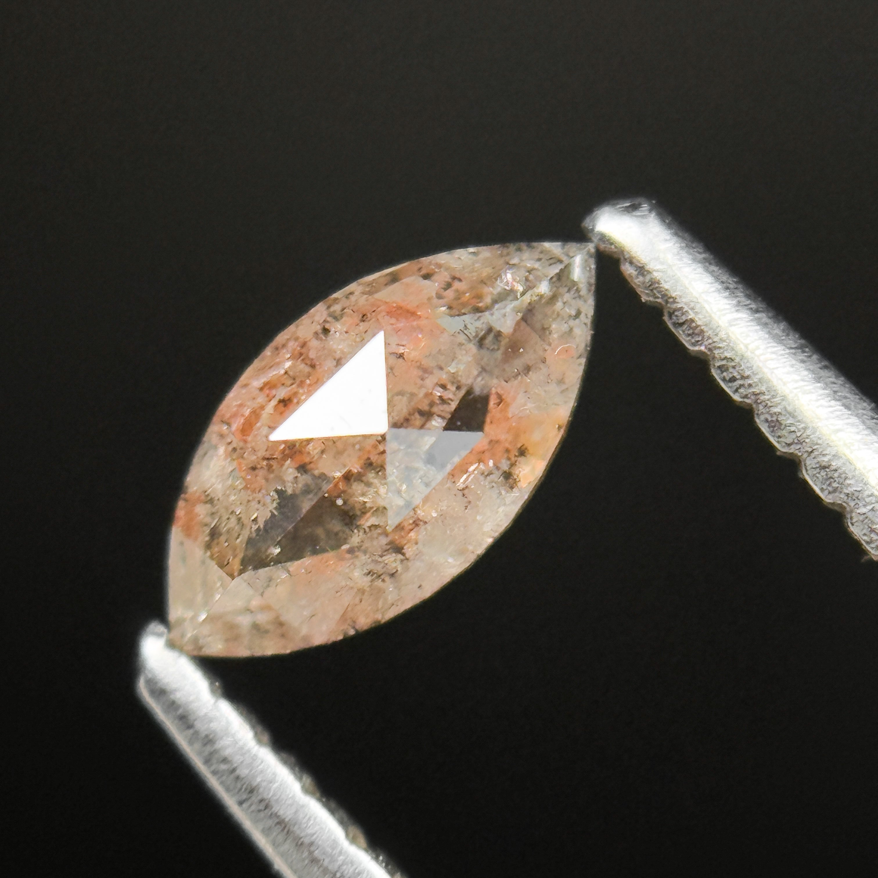 0.48 Ct Marquise Rose Cut Orange Natural Minimalist Diamond