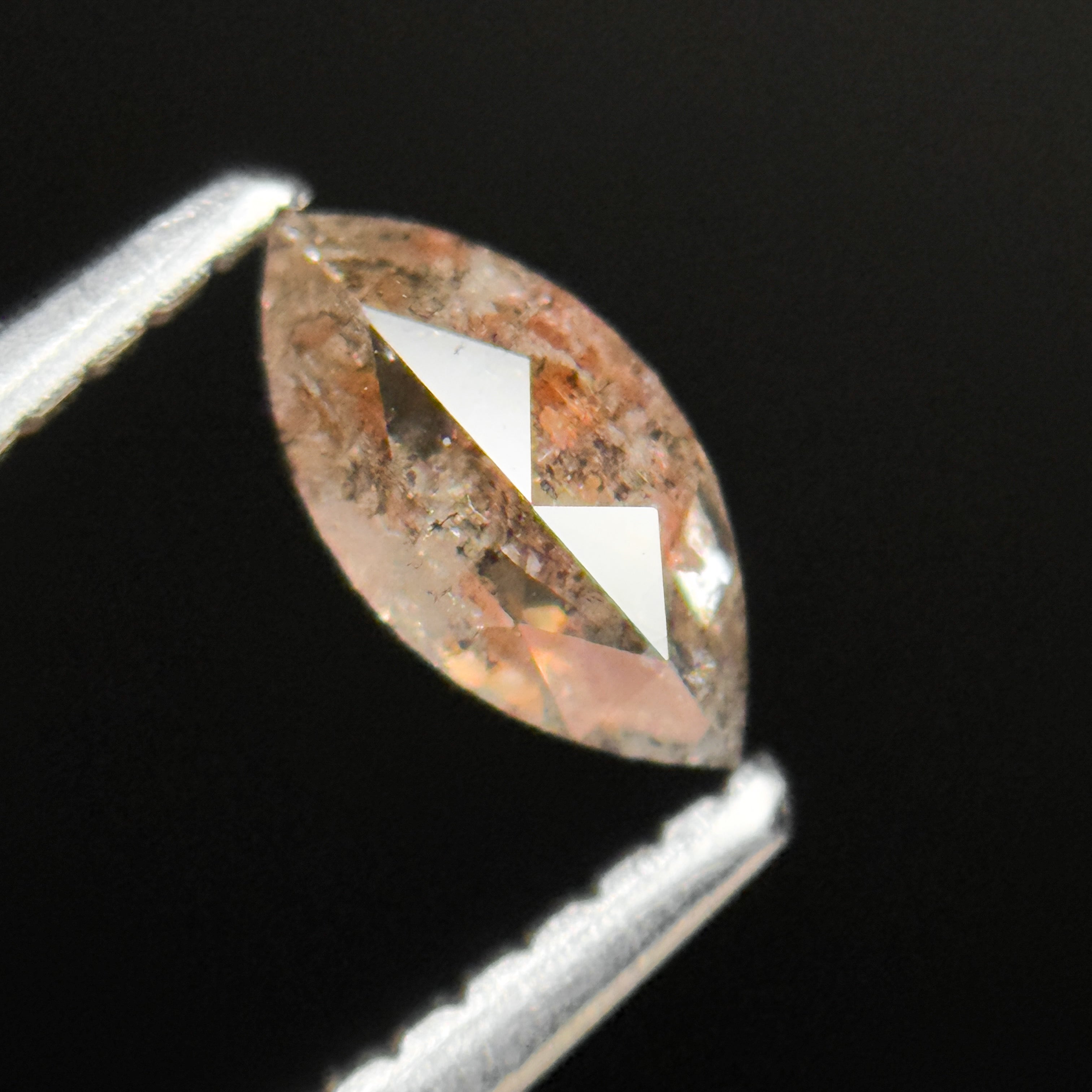 0.48 Ct Marquise Rose Cut Orange Natural Minimalist Diamond