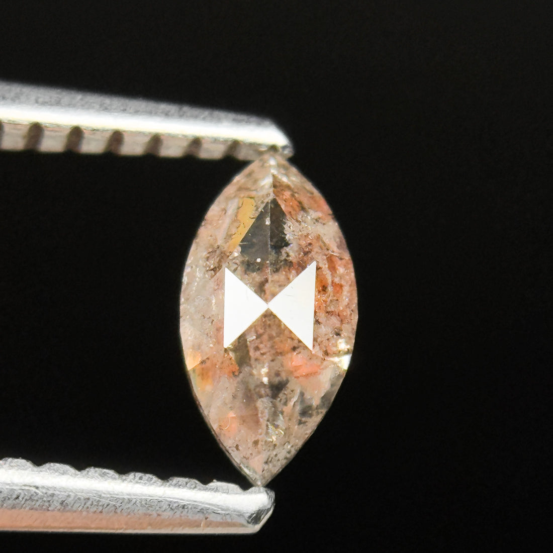 0.48 Ct Marquise Rose Cut Orange Natural Minimalist Diamond