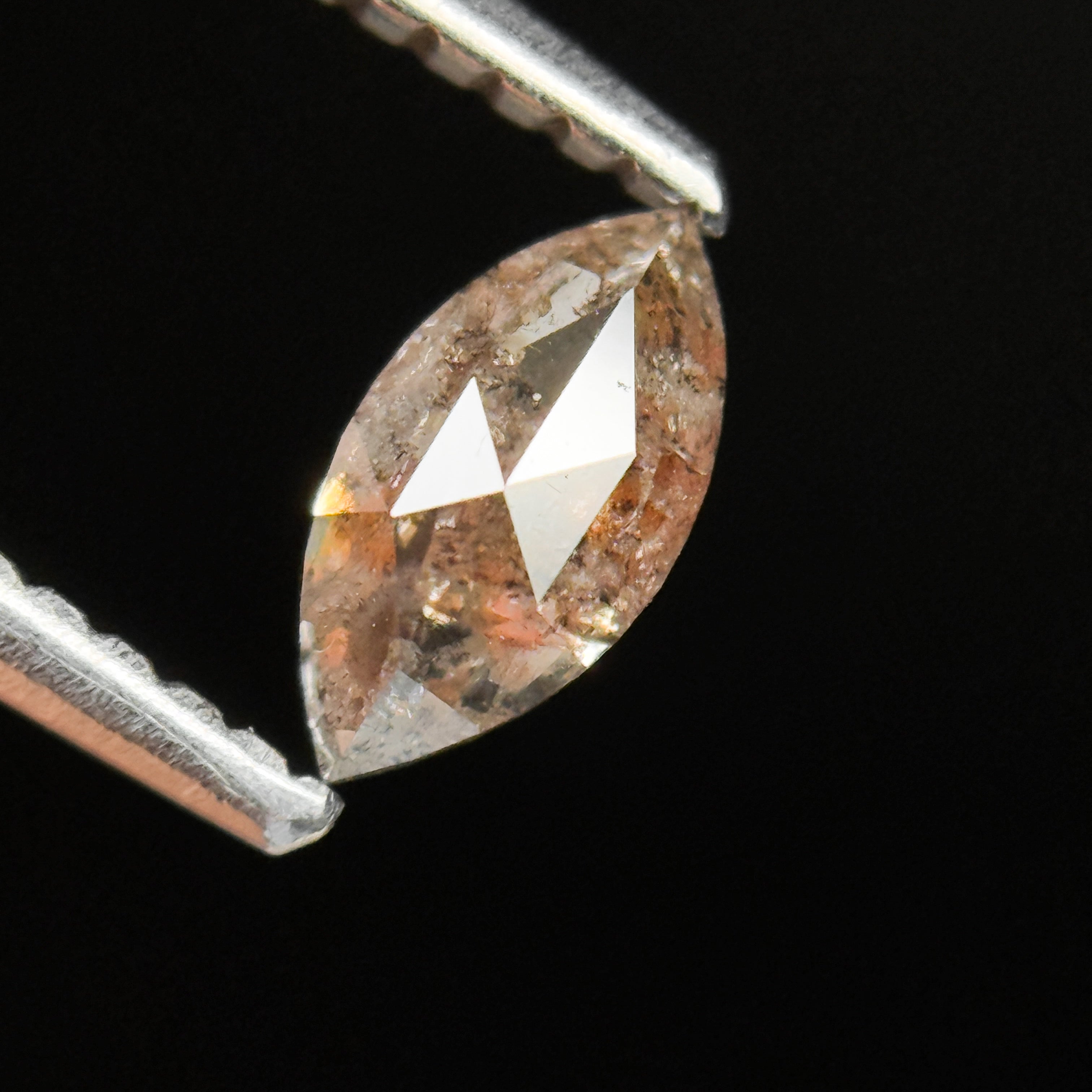 0.48 Ct Marquise Rose Cut Orange Natural Minimalist Diamond
