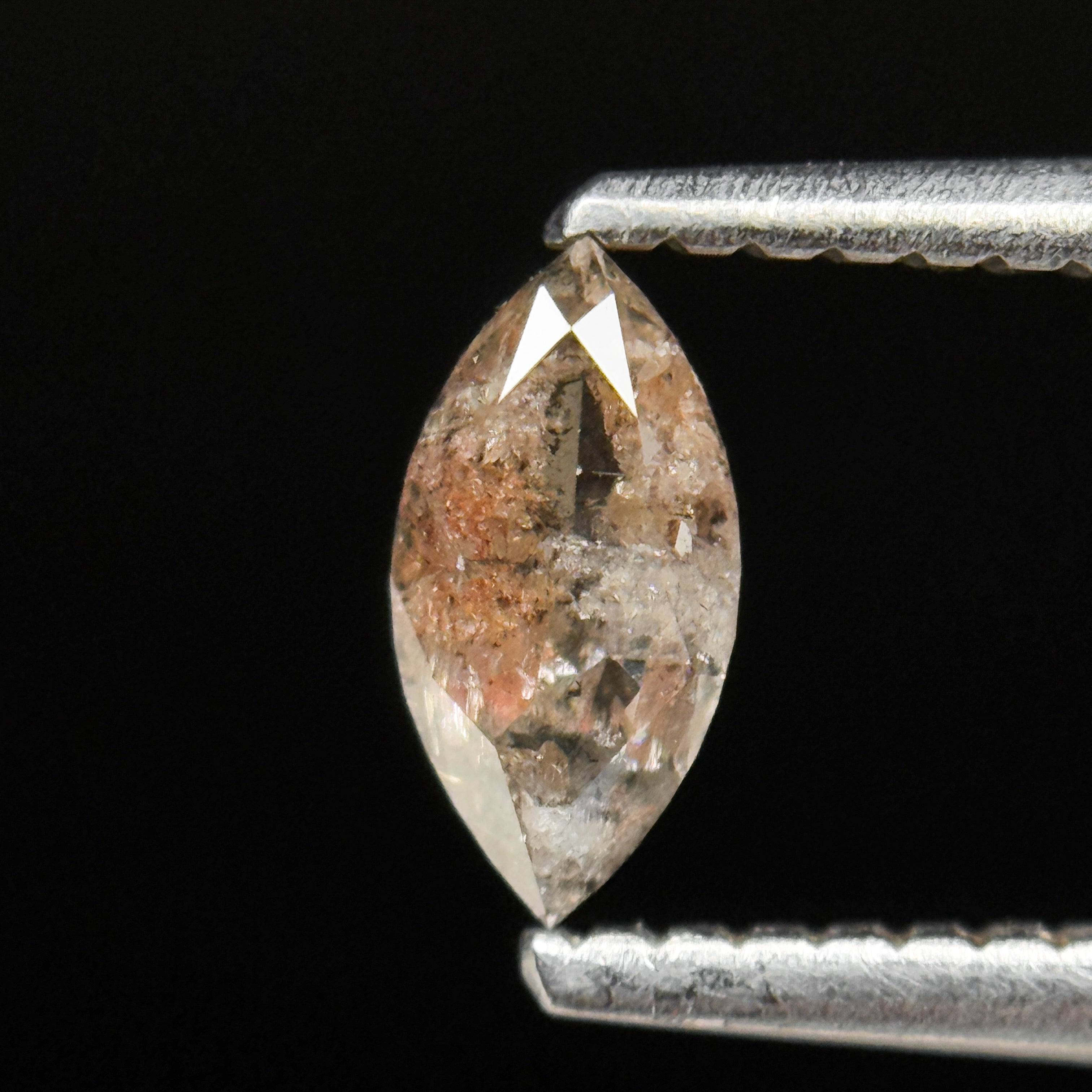0.48 Ct Marquise Rose Cut Orange Natural Minimalist Diamond