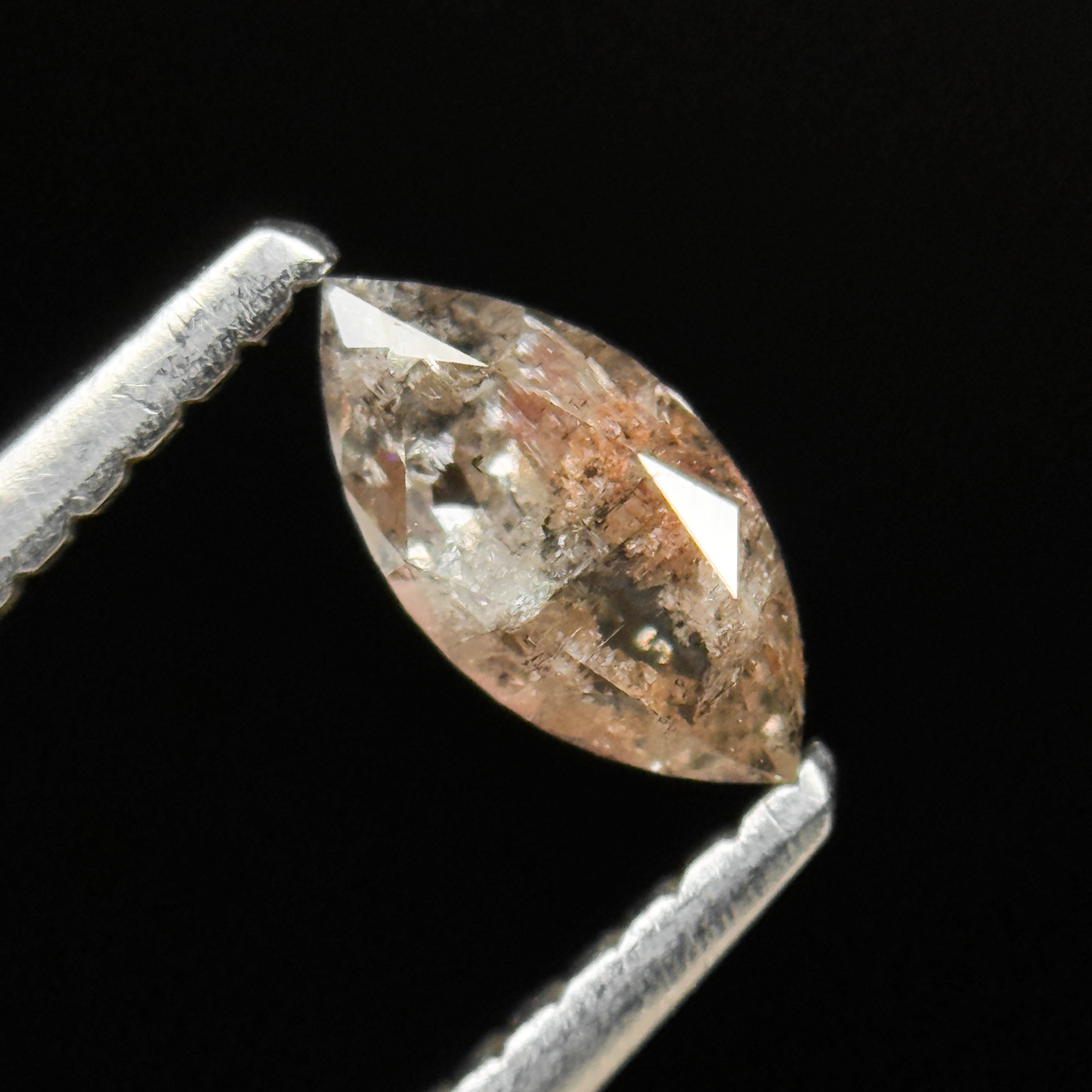 0.48 Ct Marquise Rose Cut Orange Natural Minimalist Diamond