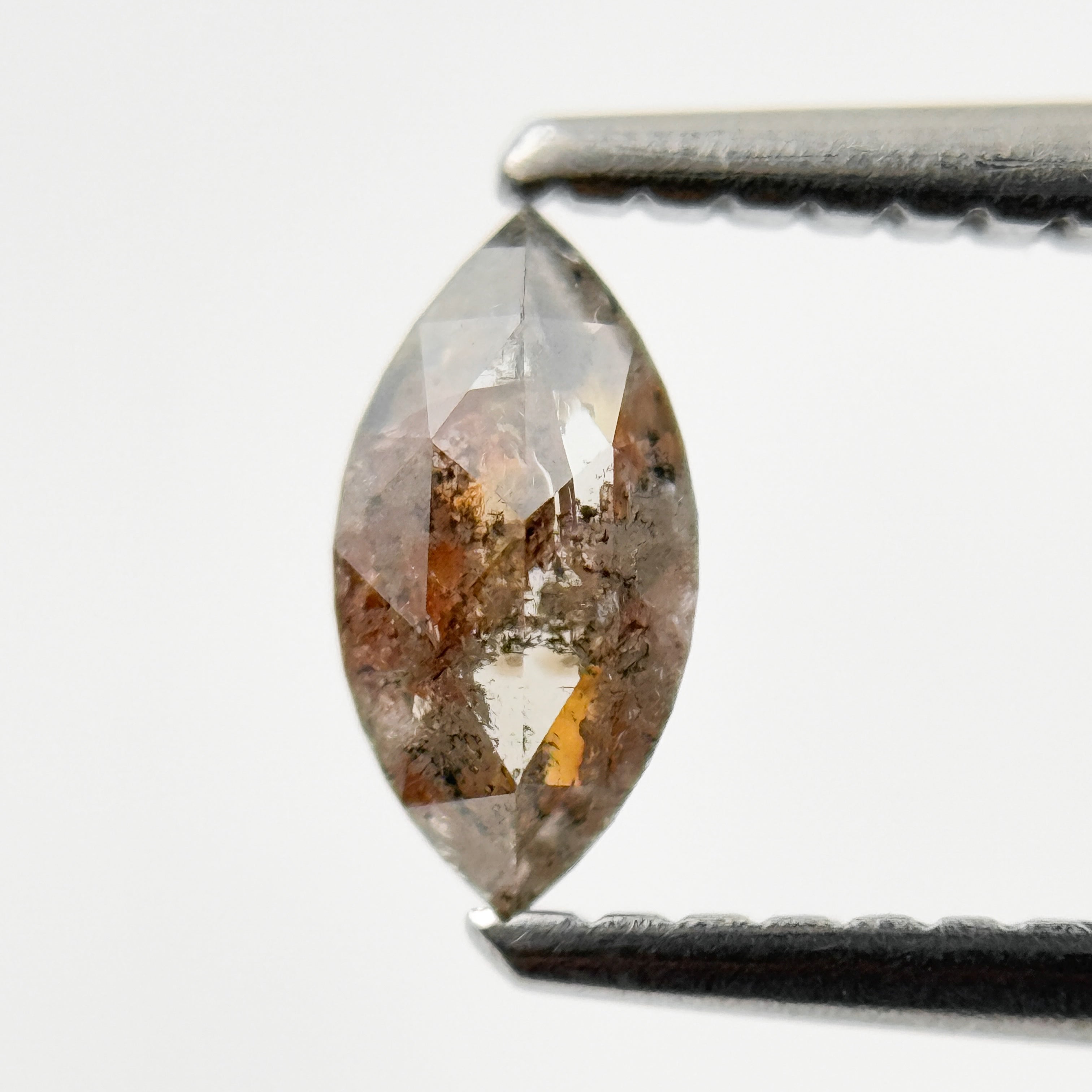 0.48 Ct Marquise Rose Cut Orange Natural Minimalist Diamond