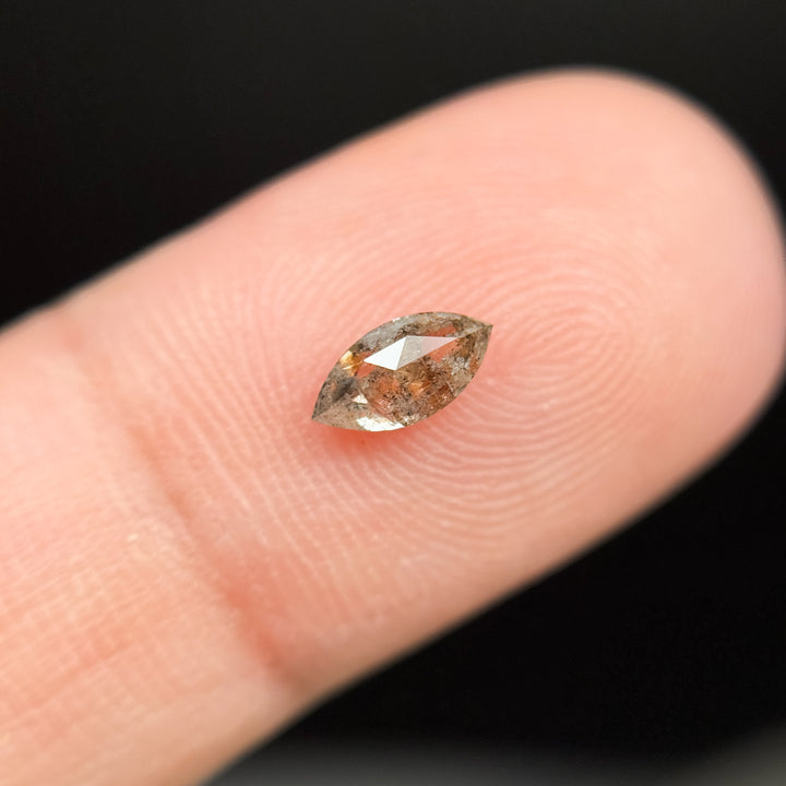 0.48 Ct Marquise Rose Cut Orange Natural Minimalist Diamond