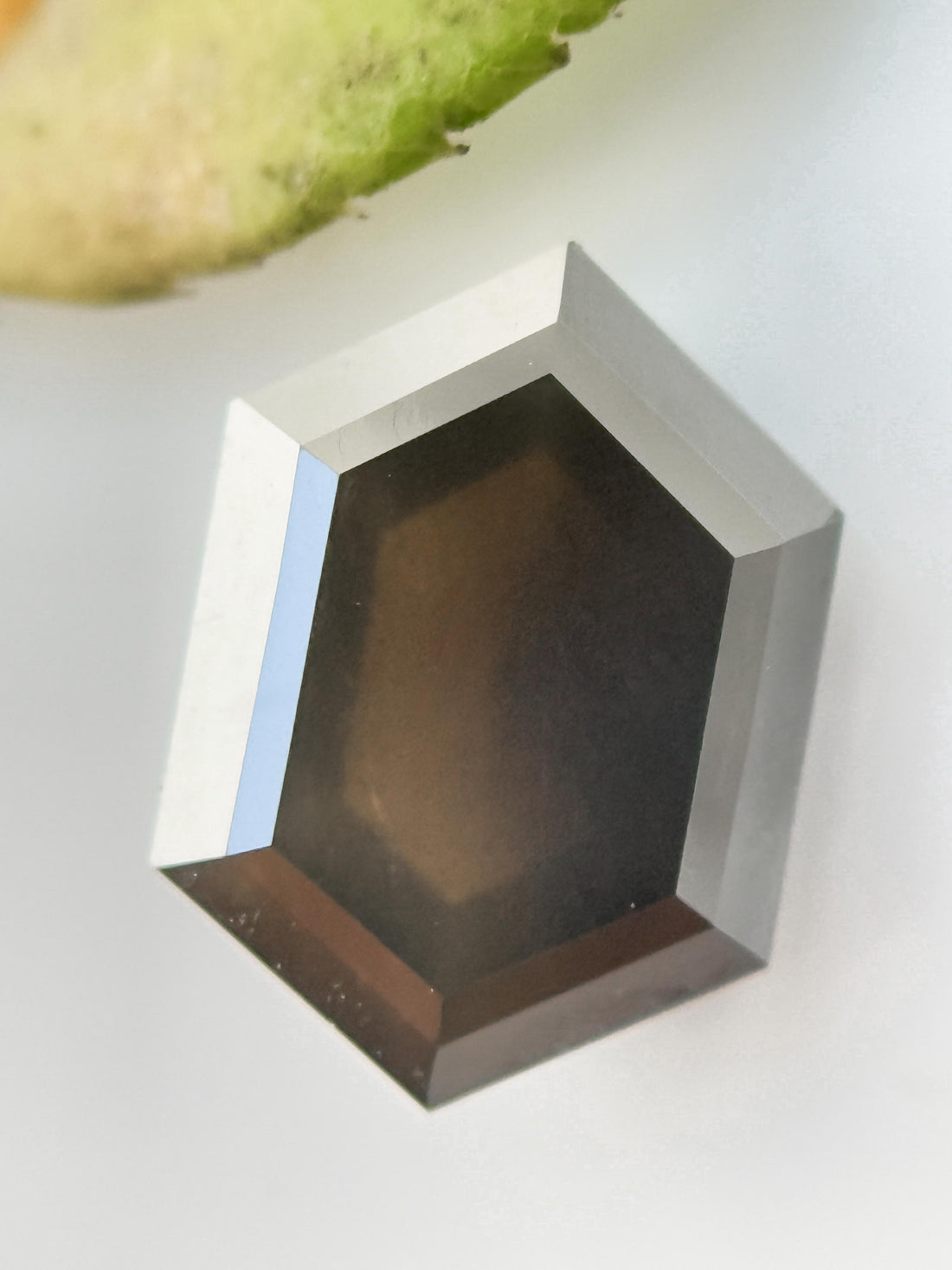 2.16 Ct Hexagon Rose Cut Brown Natural Salt and Pepper Diamond