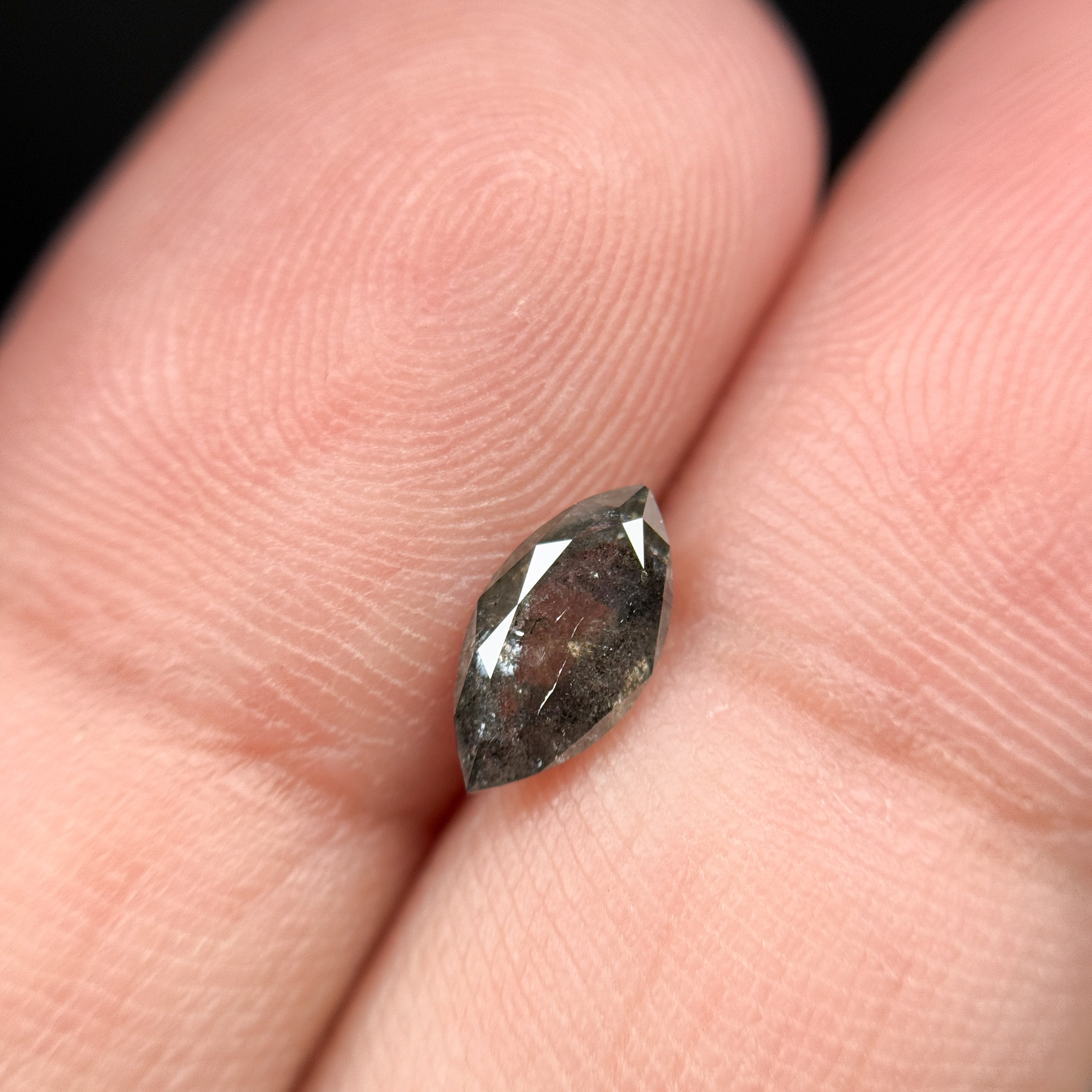 0.78 Ct Marquise Rose Cut Grey Natural Loose Diamond