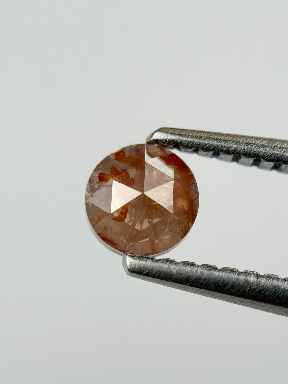 0.45 Ct Round Rose Cut Red Natural Salt and Pepper Diamond