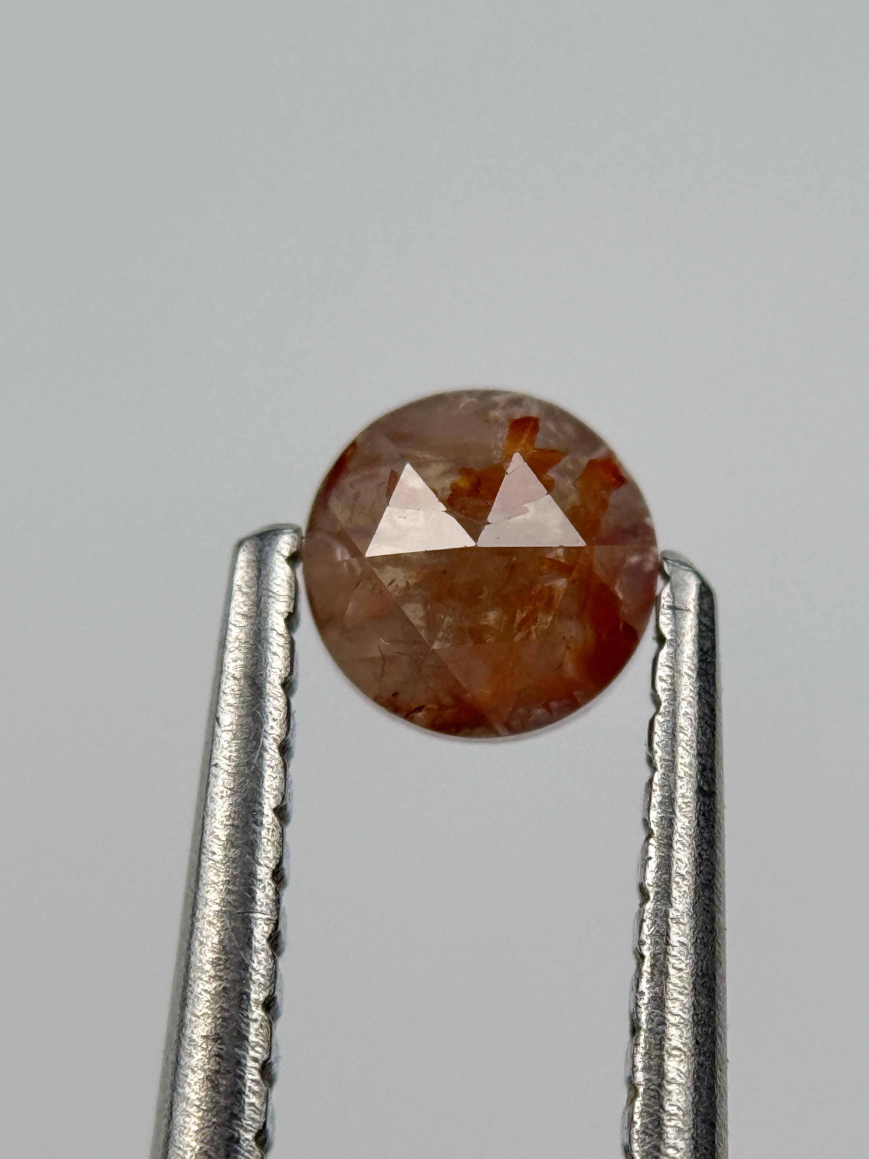 0.45 Ct Round Rose Cut Red Natural Salt and Pepper Diamond