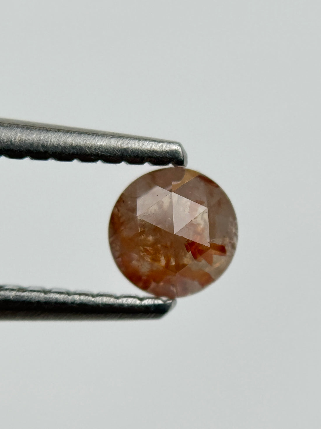 0.45 Ct Round Rose Cut Red Natural Salt and Pepper Diamond