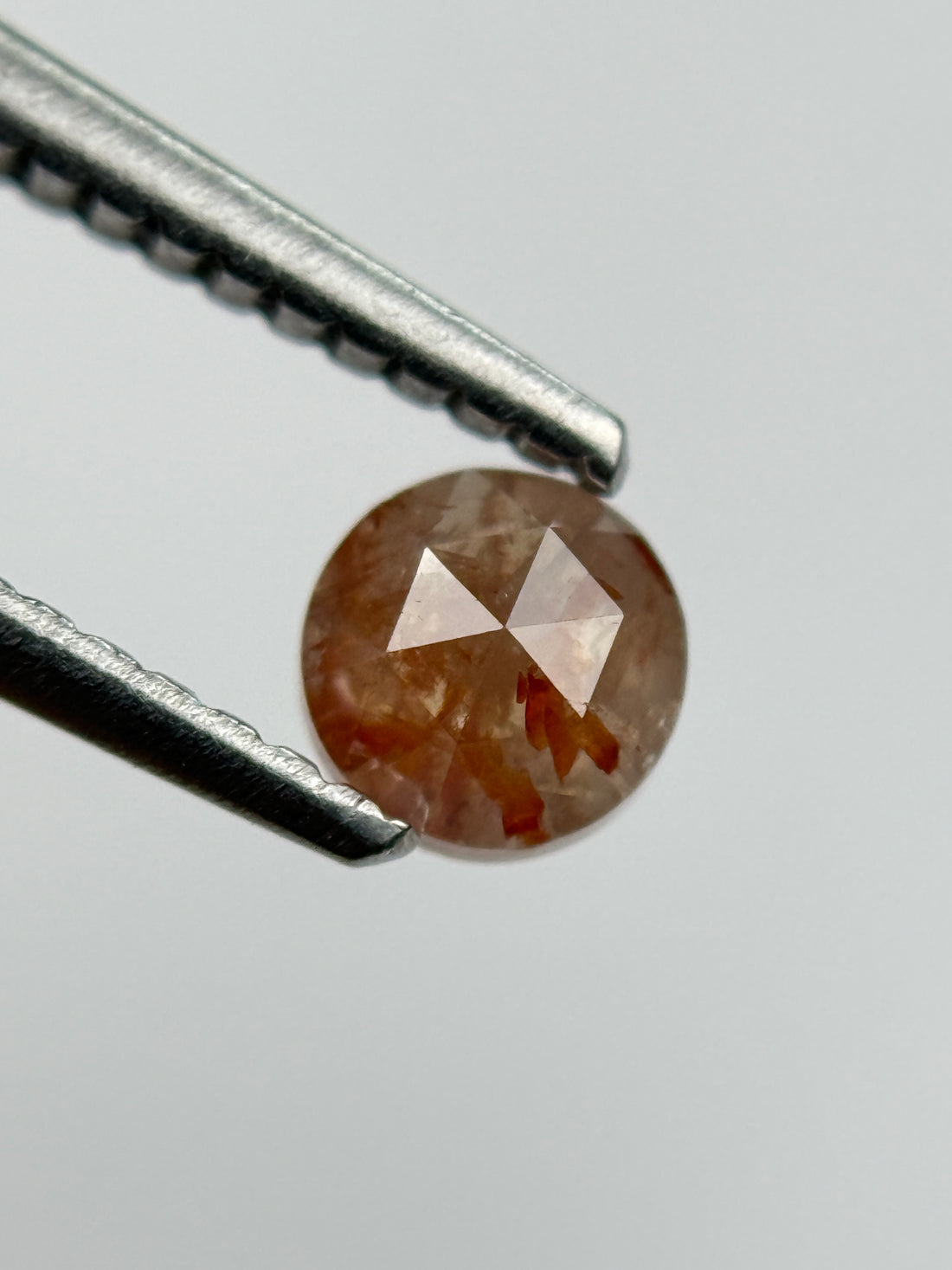 0.45 Ct Round Rose Cut Red Natural Salt and Pepper Diamond