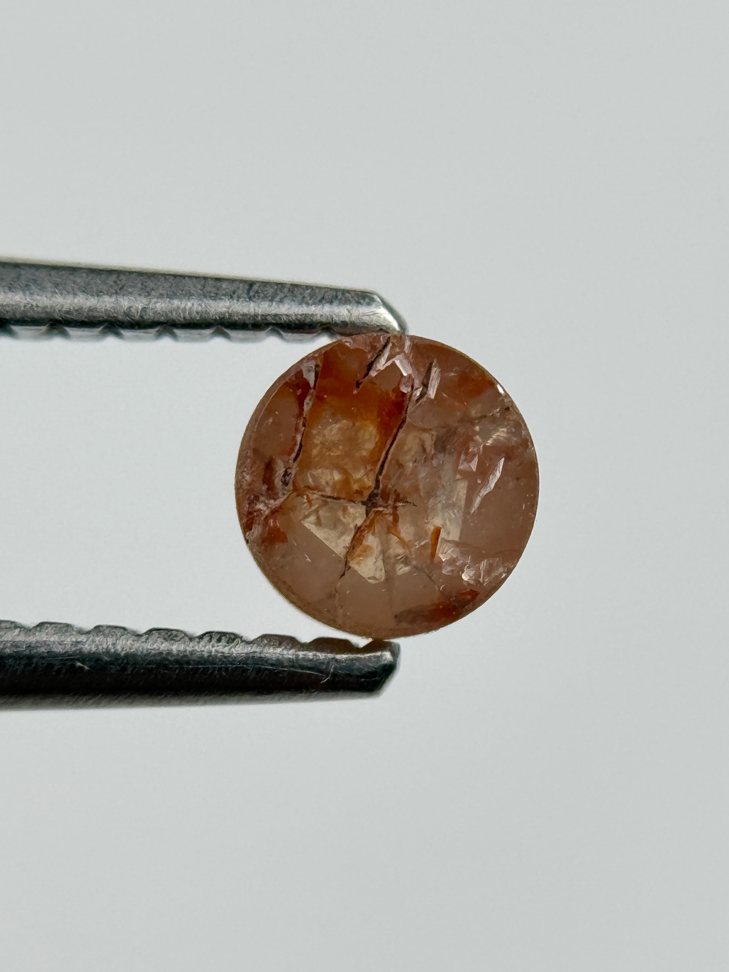 0.45 Ct Round Rose Cut Red Natural Salt and Pepper Diamond