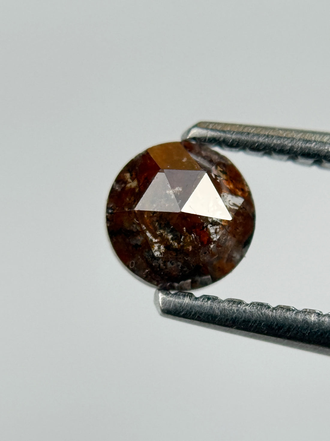0.44 Ct Round Rose Cut Red Natural Salt and Pepper Diamond