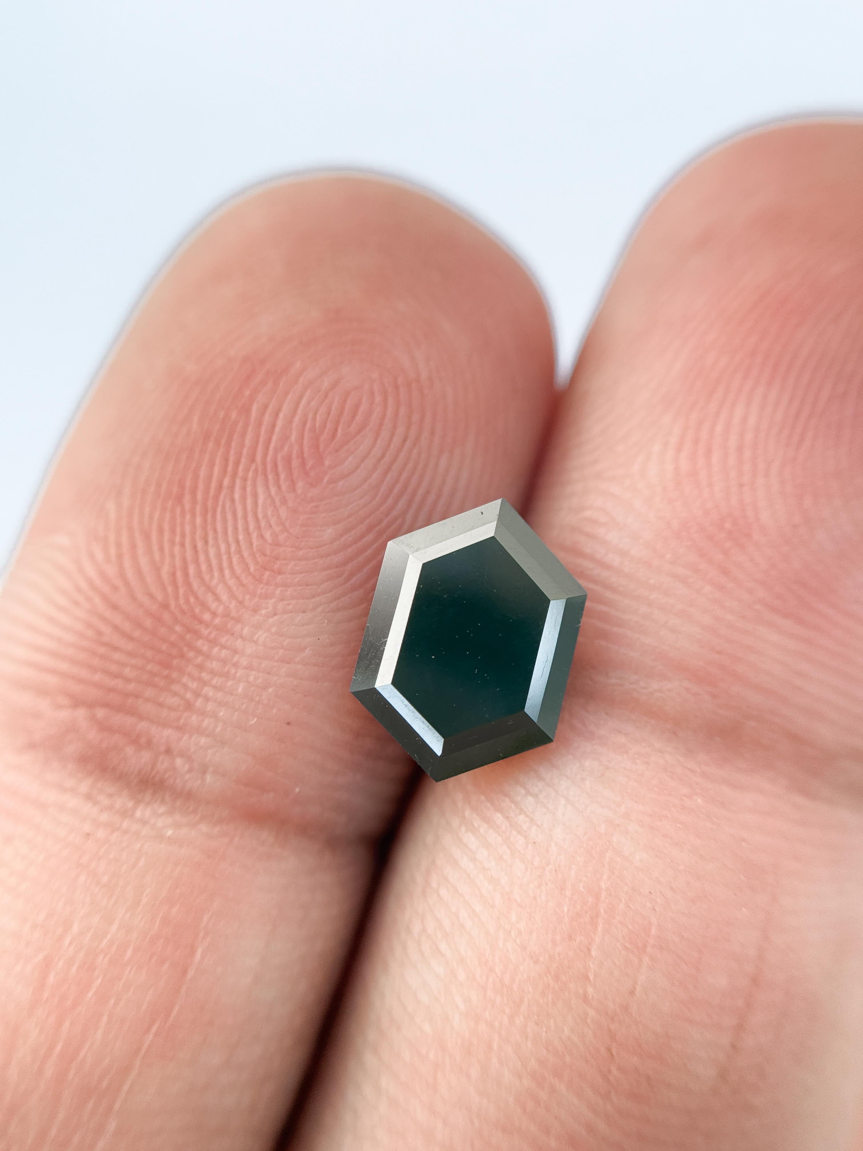 2.16 Ct Hexagon Rose Cut Brown Natural Salt and Pepper Diamond