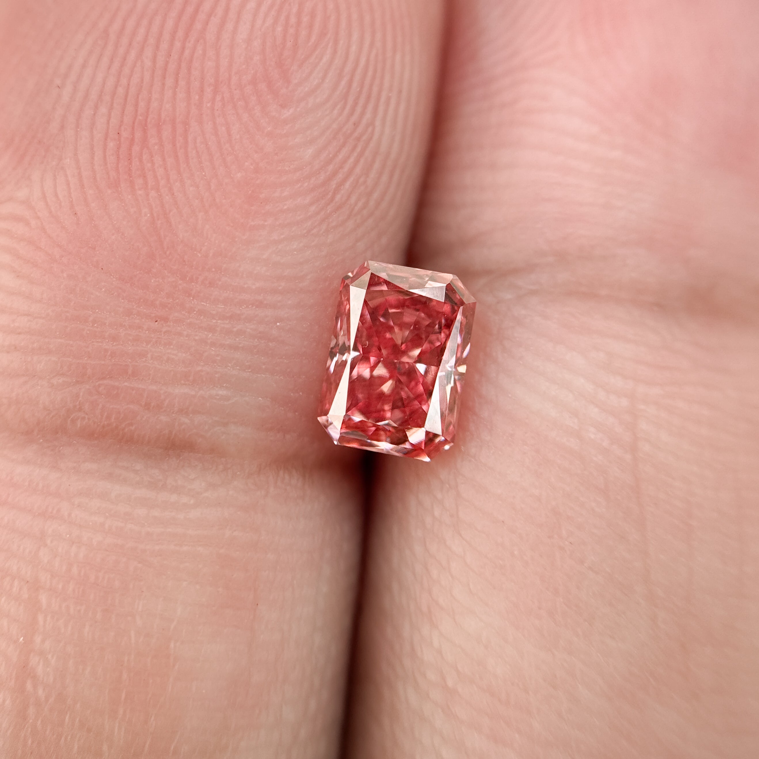 1.0 Ct Emerald Brilliant Cut Pink Natural Salt and Pepper Diamond