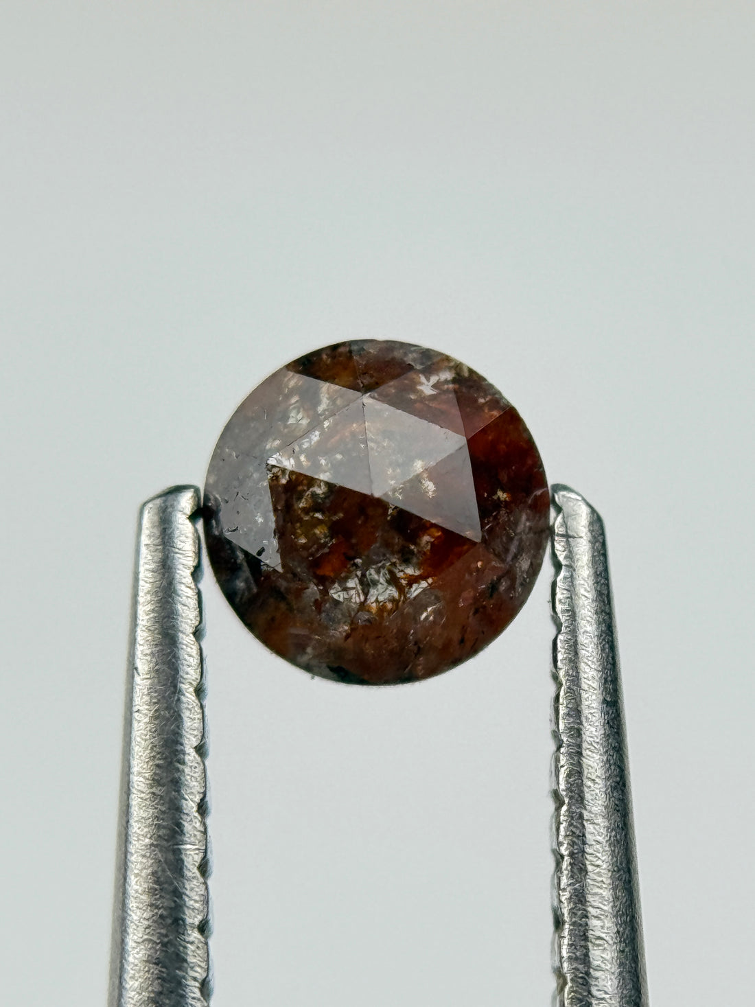 0.44 Ct Round Rose Cut Red Natural Salt and Pepper Diamond