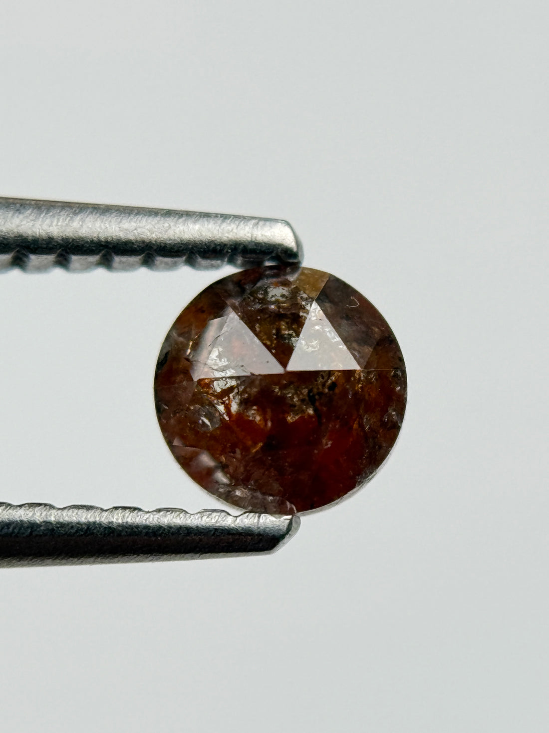 0.44 Ct Round Rose Cut Red Natural Salt and Pepper Diamond