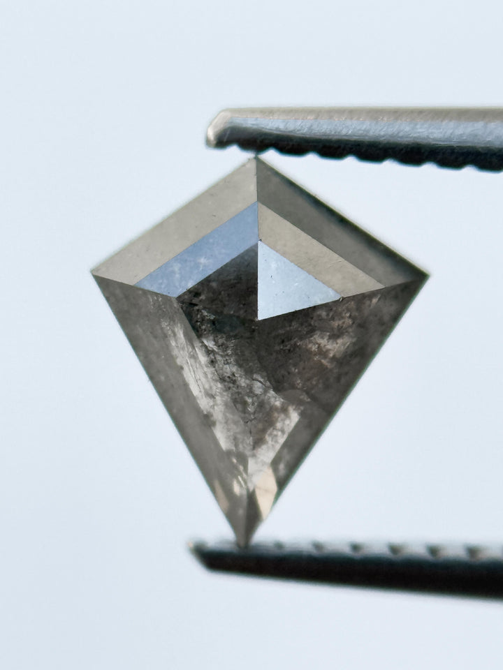 1.00 Ct Kite Rose Cut Grey Natural Salt and Pepper Diamond