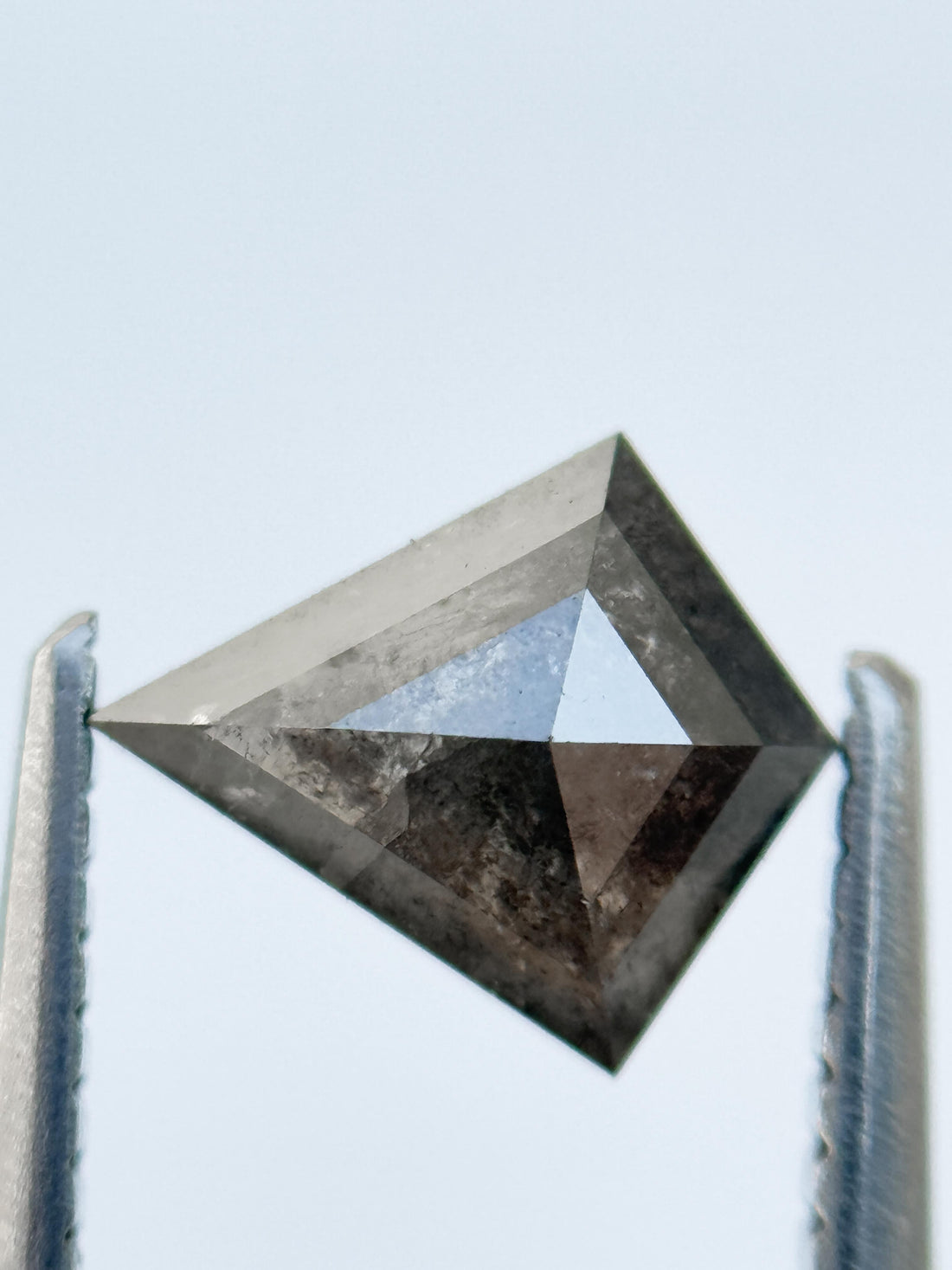 1.00 Ct Kite Rose Cut Grey Natural Salt and Pepper Diamond