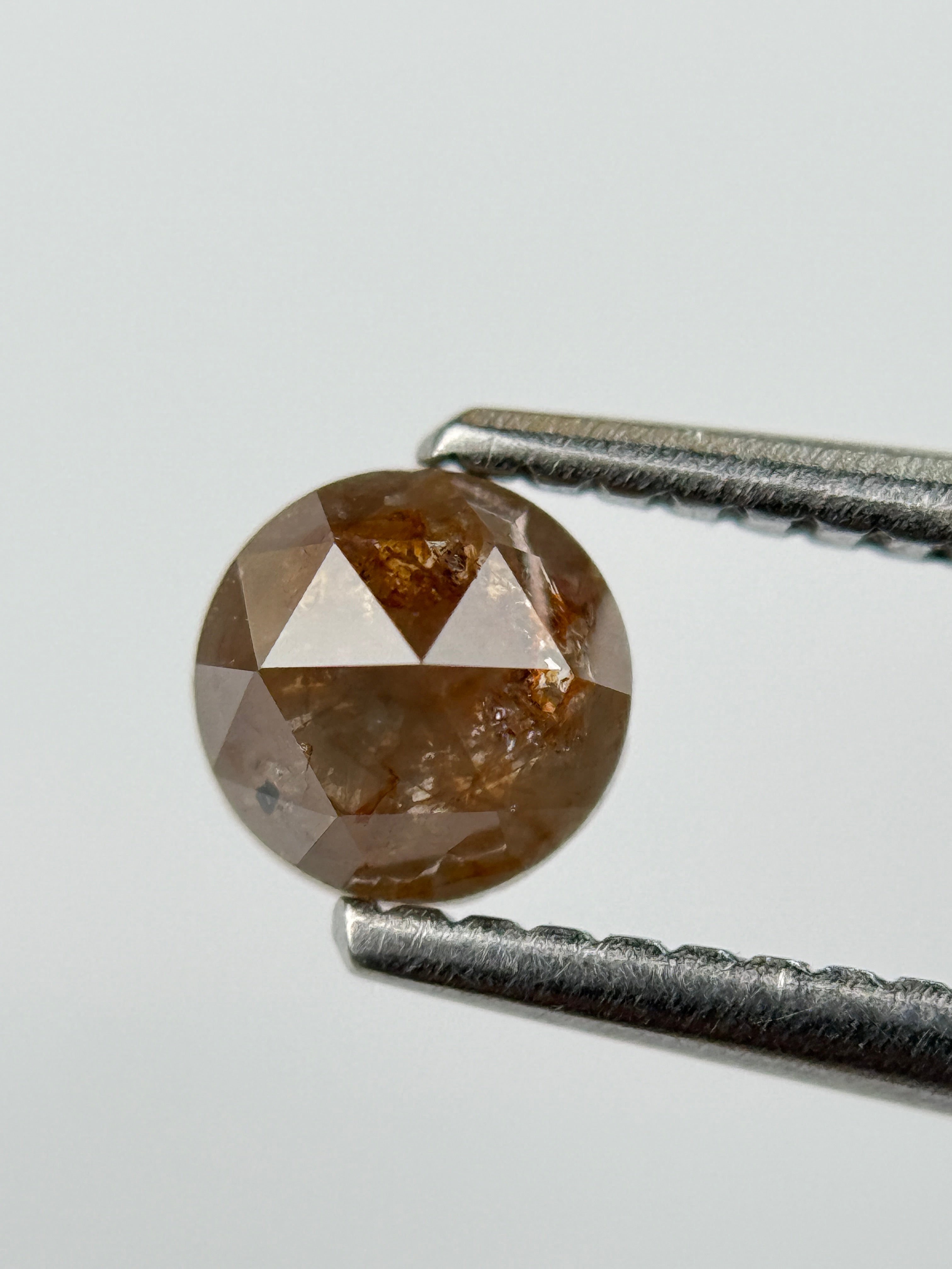 0.59 Ct Round Rose Cut Red Natural Salt and Pepper Diamond