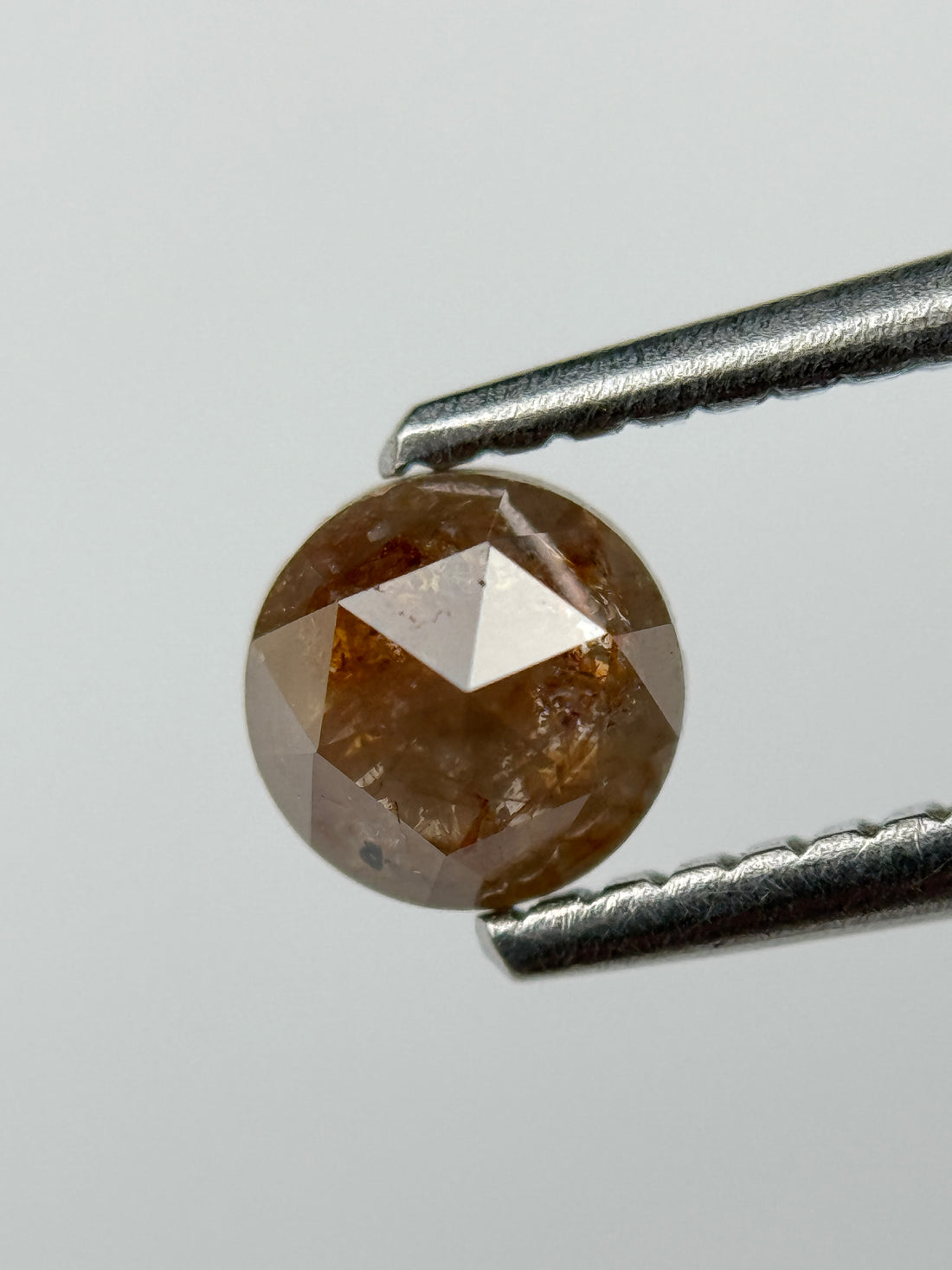 0.59 Ct Round Rose Cut Red Natural Salt and Pepper Diamond