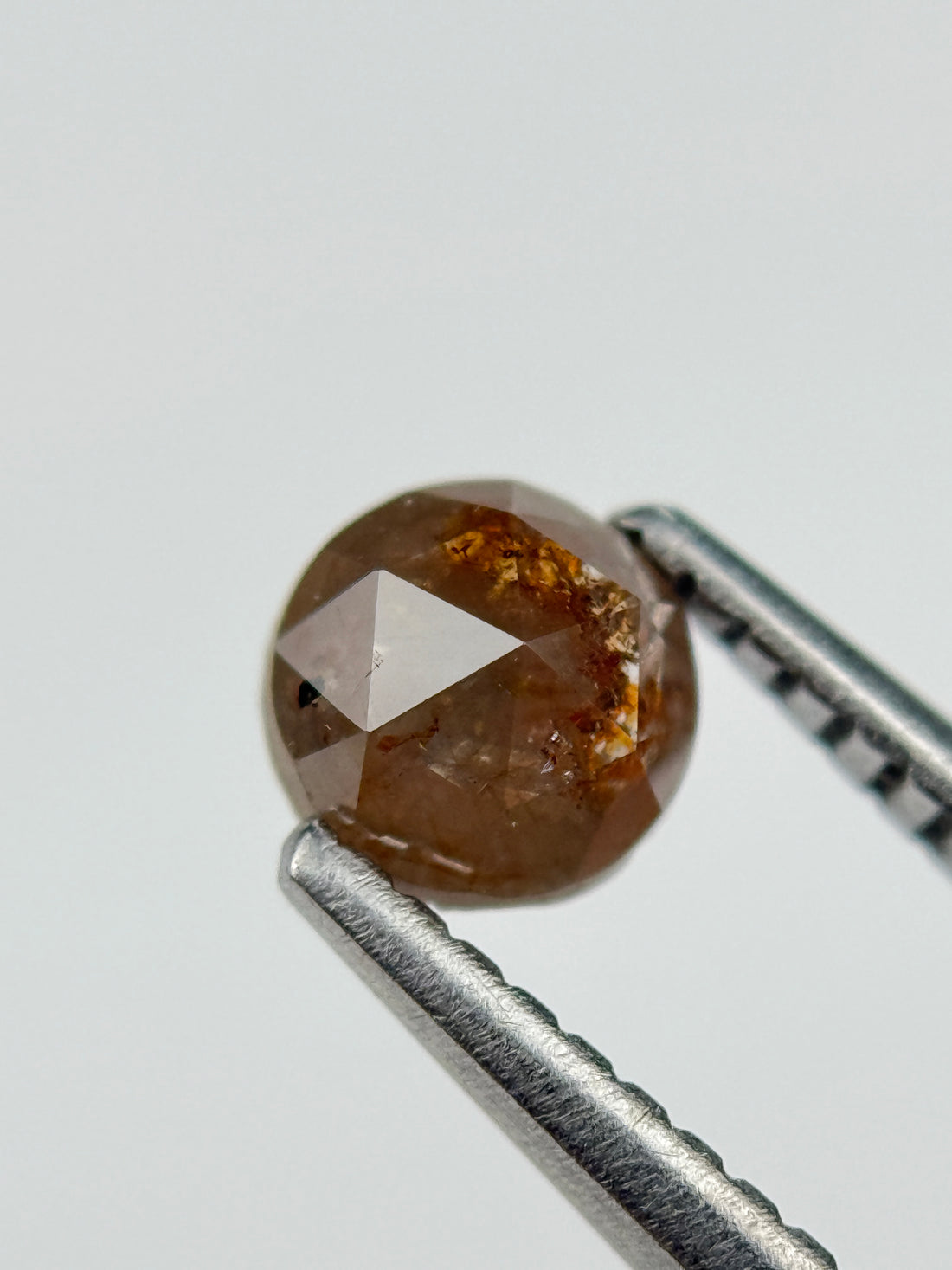 0.59 Ct Round Rose Cut Red Natural Salt and Pepper Diamond
