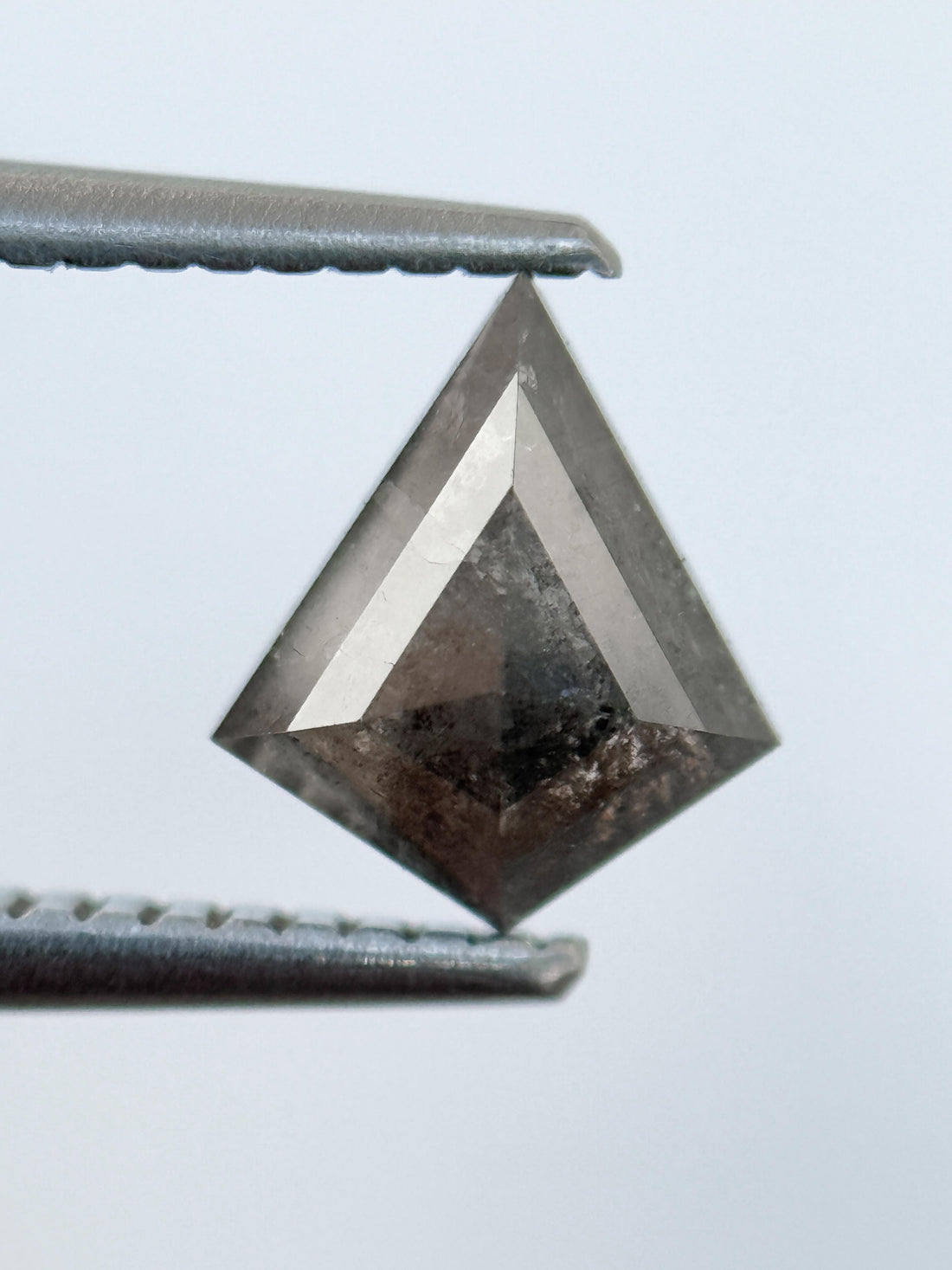1.00 Ct Kite Rose Cut Grey Natural Salt and Pepper Diamond