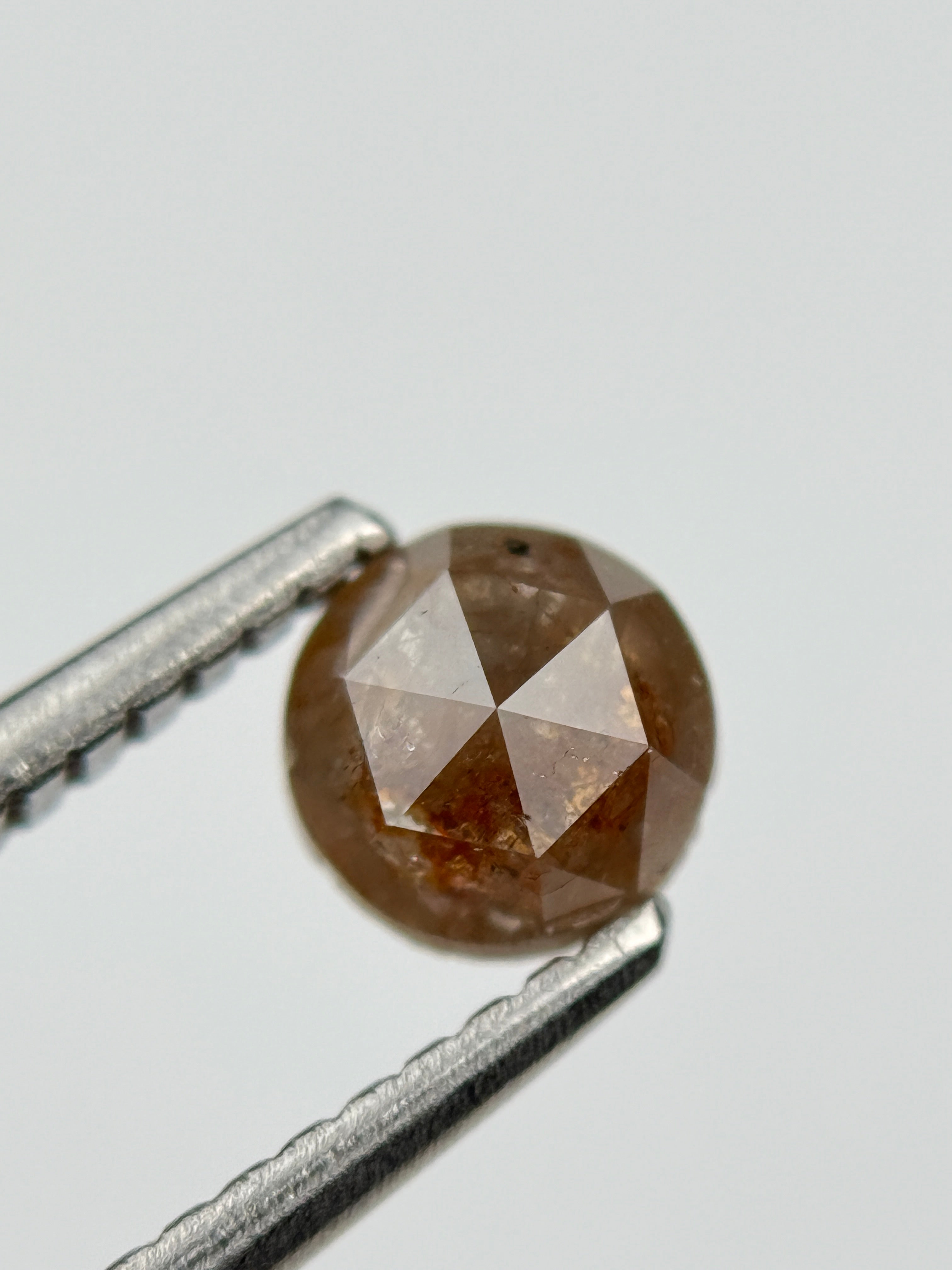 0.59 Ct Round Rose Cut Red Natural Salt and Pepper Diamond