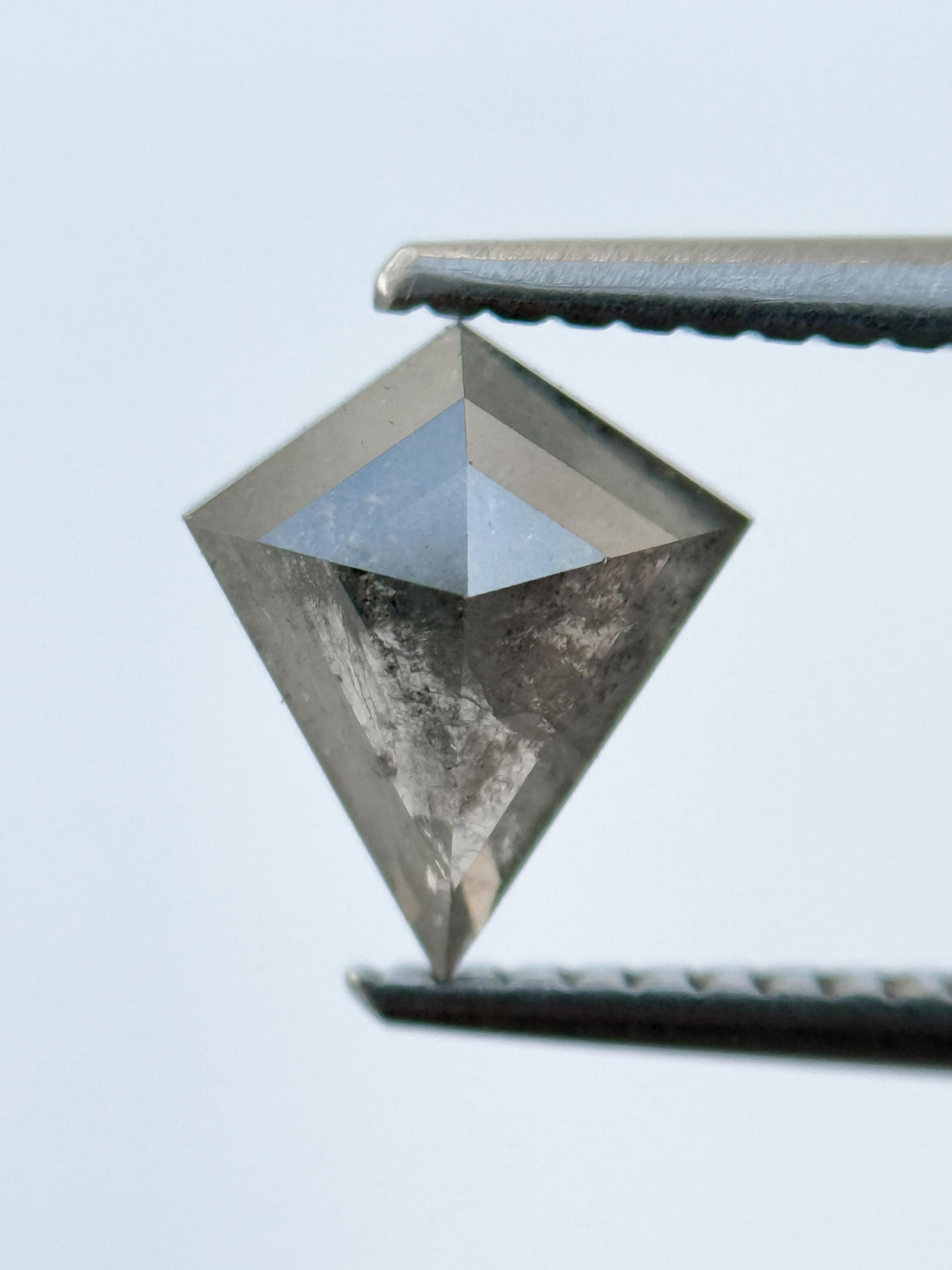 1.00 Ct Kite Rose Cut Grey Natural Salt and Pepper Diamond
