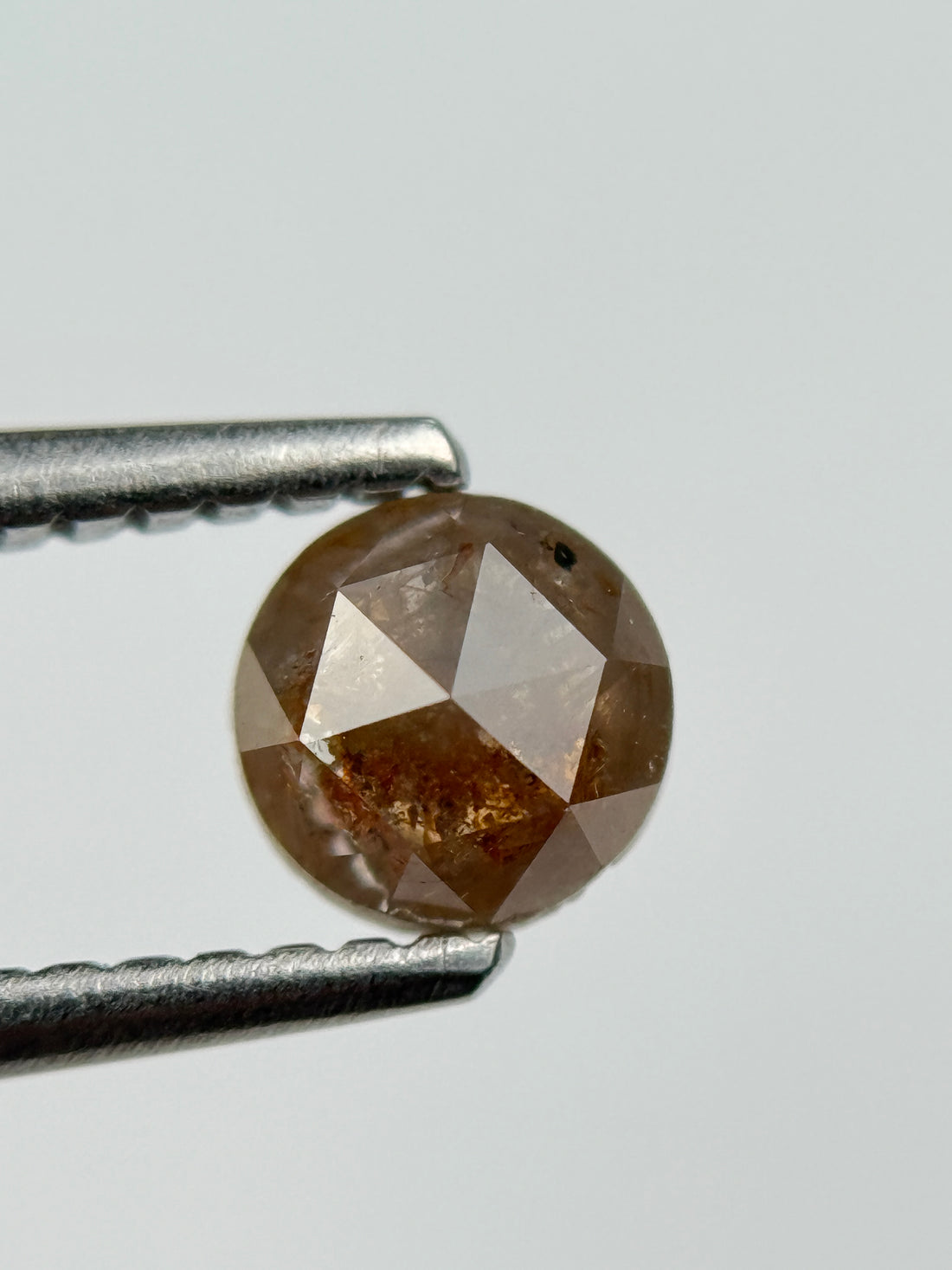0.59 Ct Round Rose Cut Red Natural Salt and Pepper Diamond