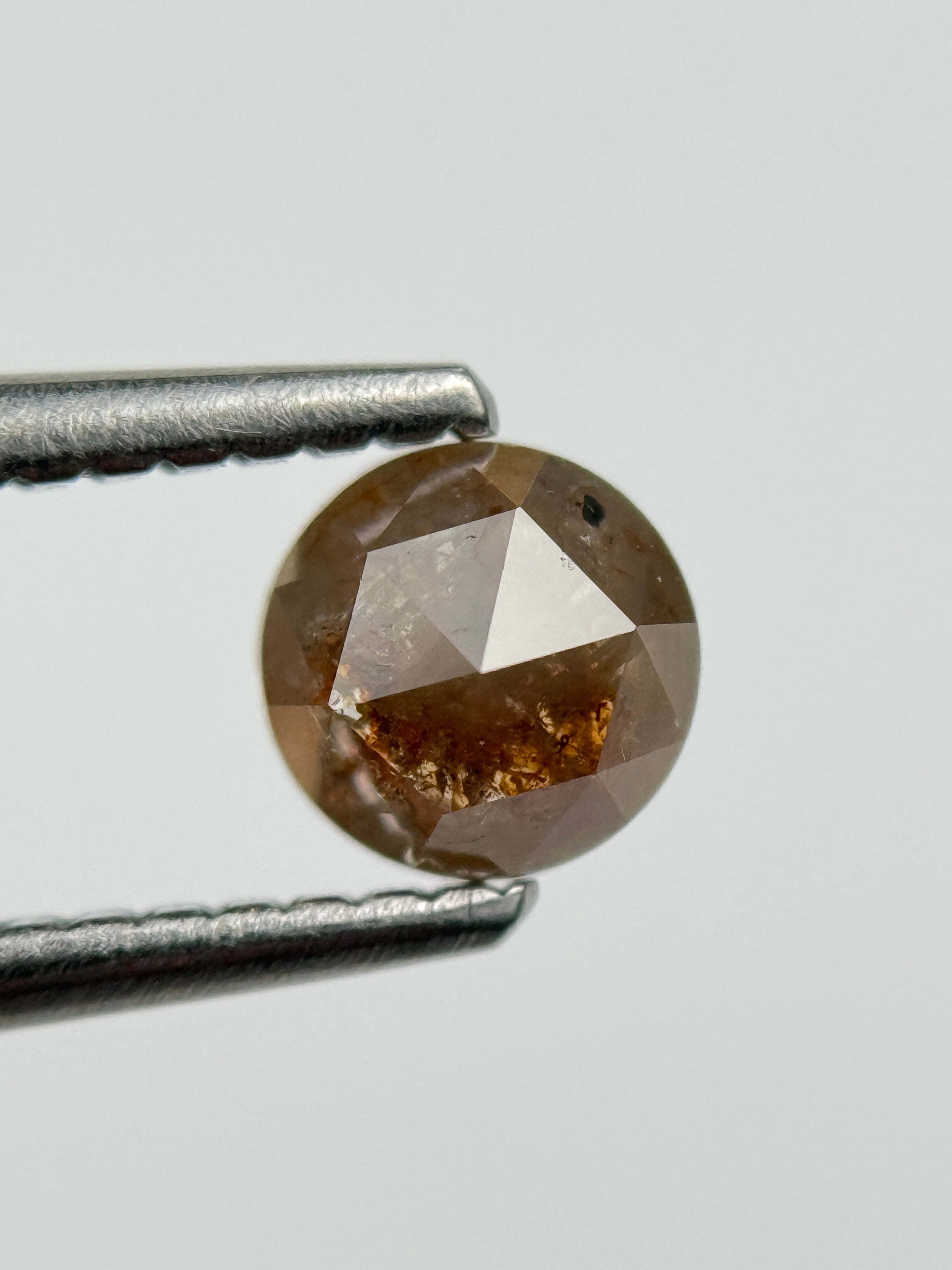0.59 Ct Round Rose Cut Red Natural Salt and Pepper Diamond