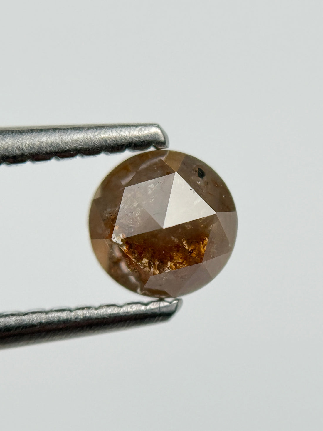 0.59 Ct Round Rose Cut Red Natural Salt and Pepper Diamond
