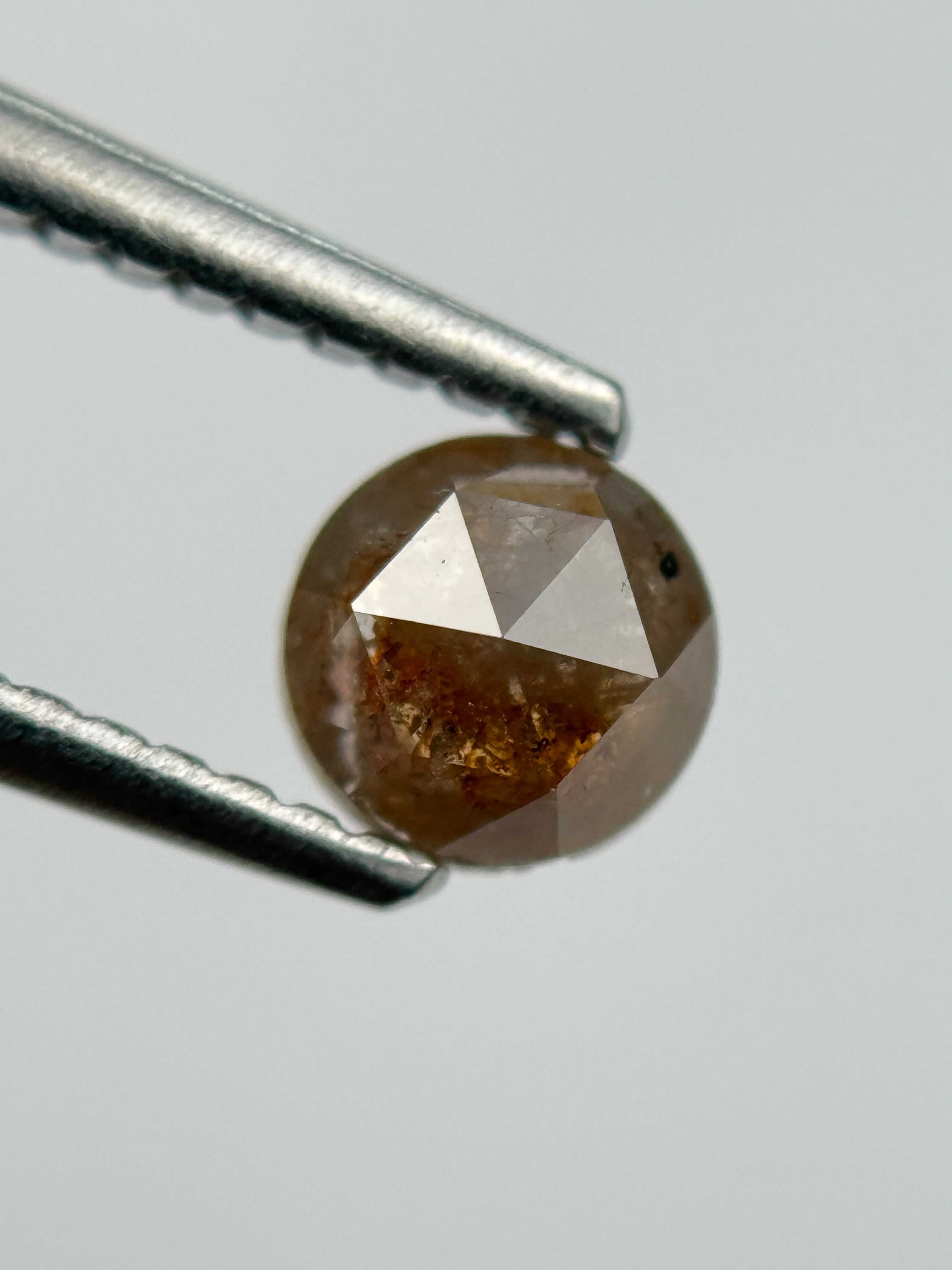 0.59 Ct Round Rose Cut Red Natural Salt and Pepper Diamond