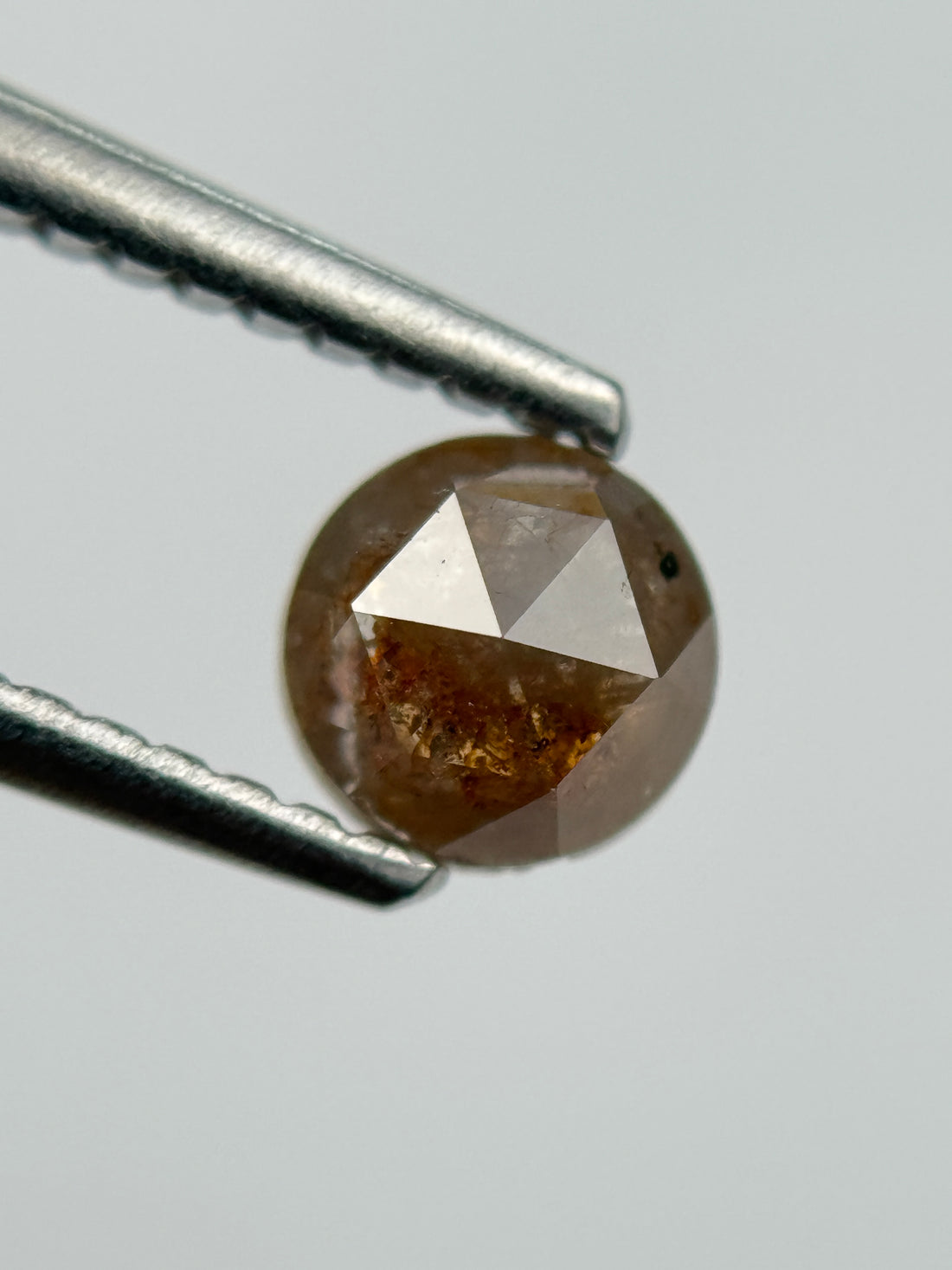 0.59 Ct Round Rose Cut Red Natural Salt and Pepper Diamond