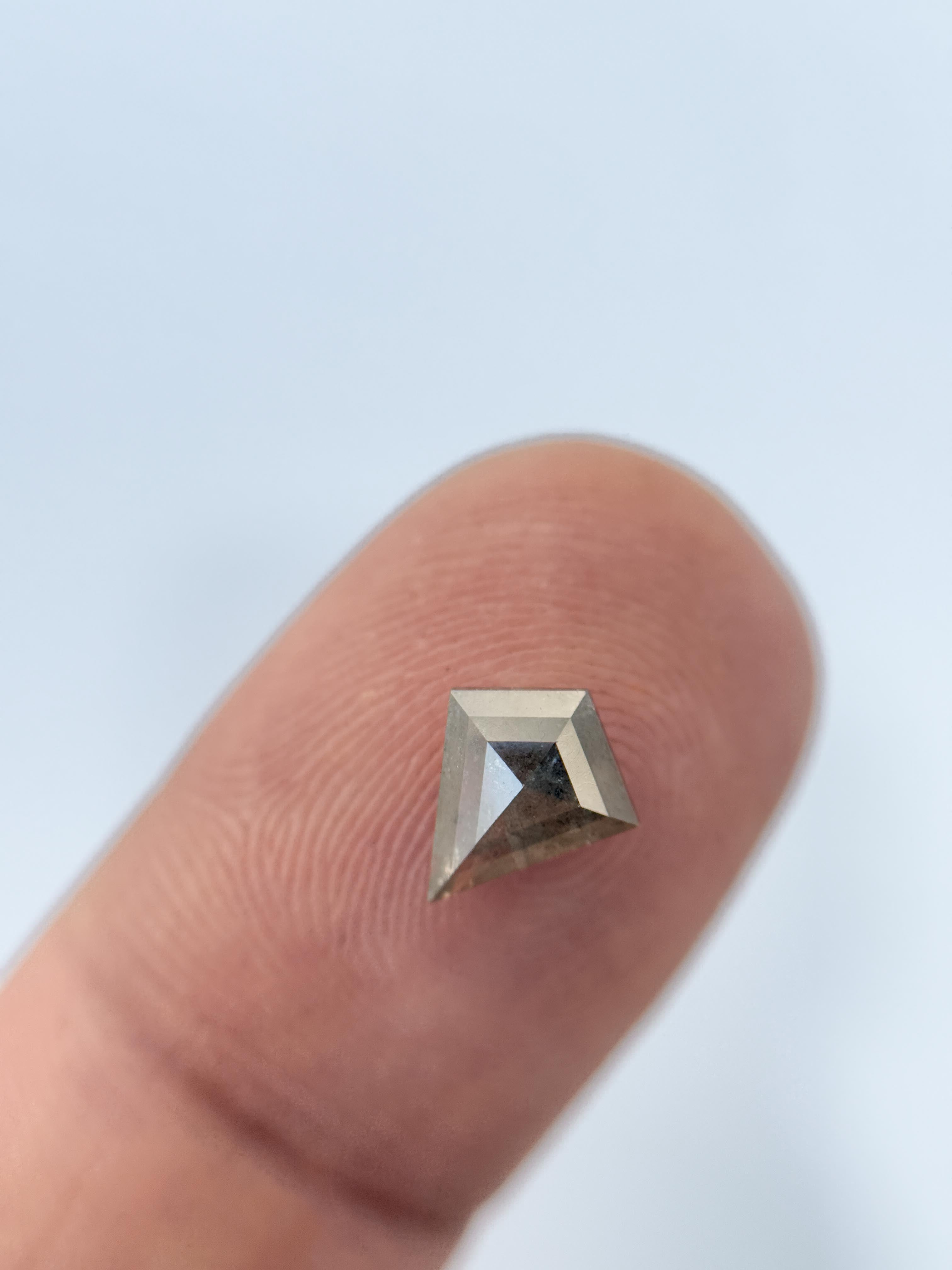 1.00 Ct Kite Rose Cut Grey Natural Salt and Pepper Diamond