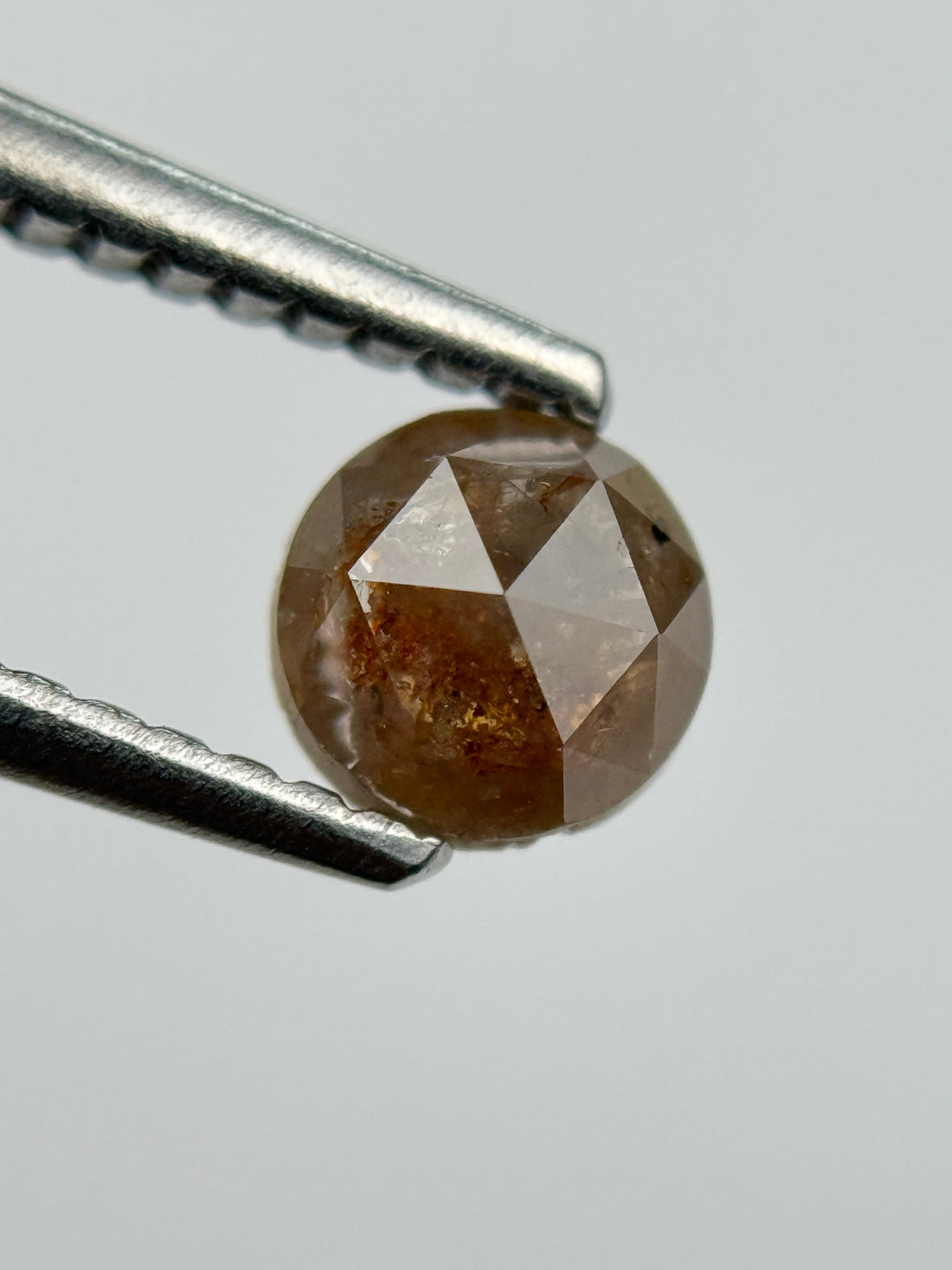 0.59 Ct Round Rose Cut Red Natural Salt and Pepper Diamond