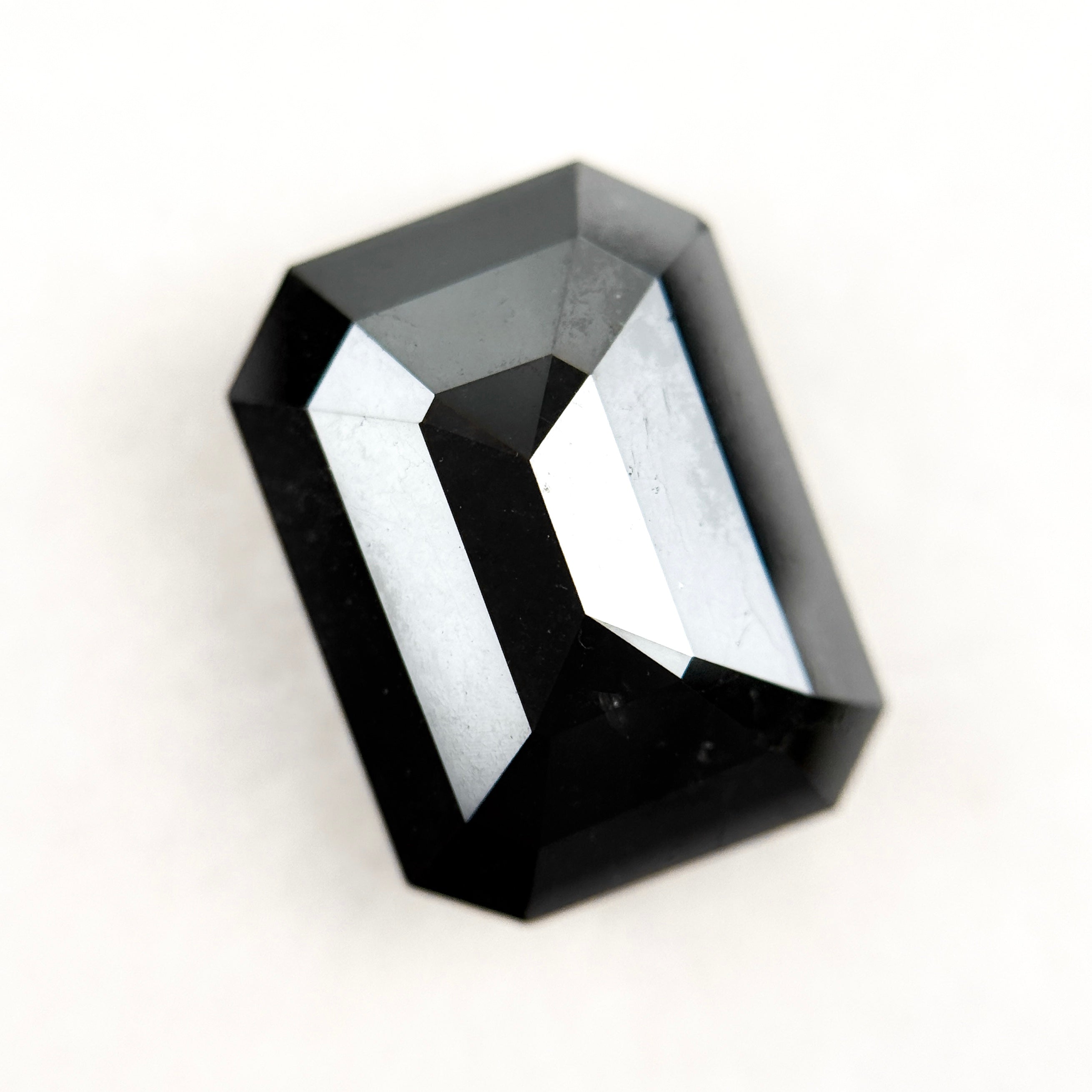 12.00 Ct Emerald Rose Cut Black Natural Salt and Pepper Diamond